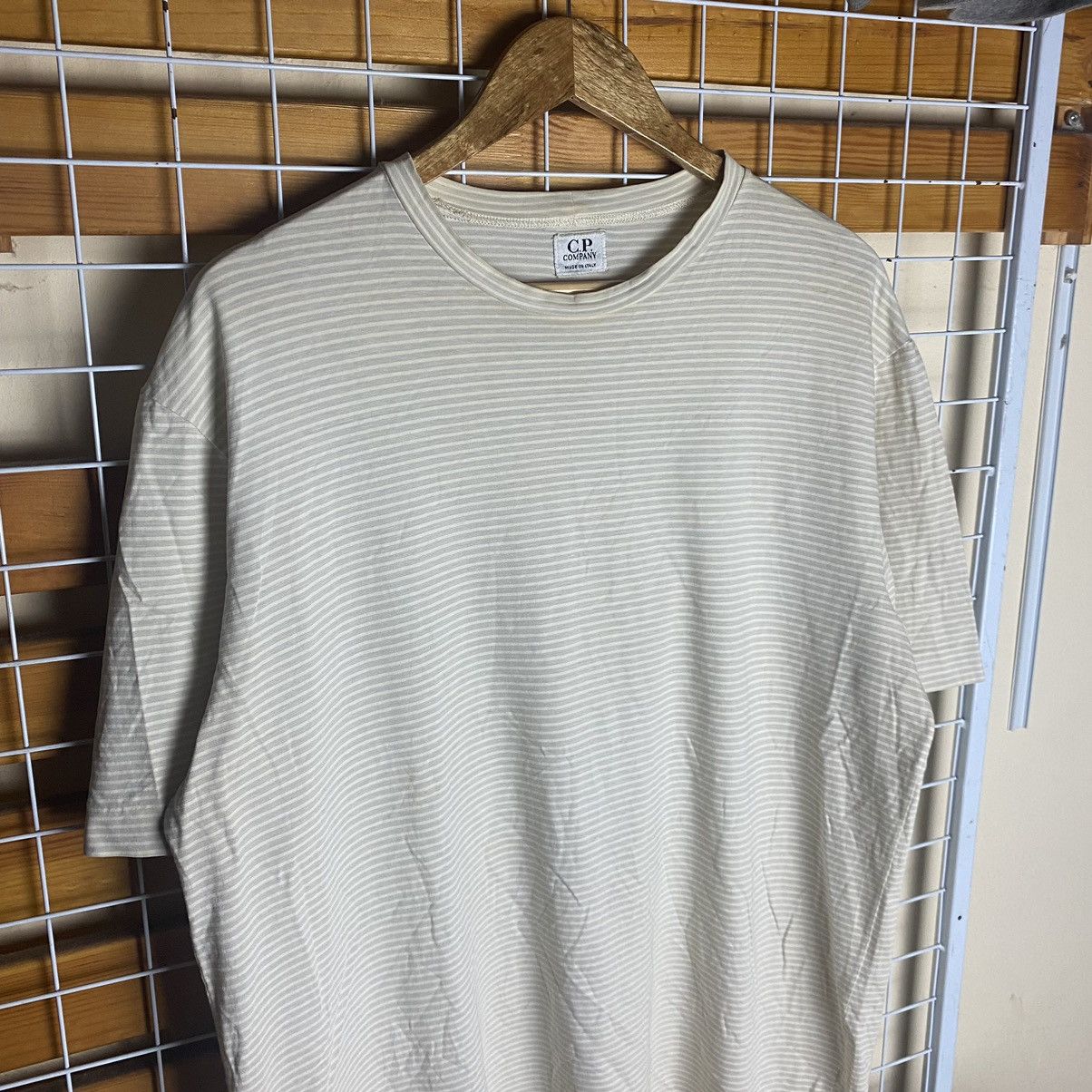 C.P. Company × Massimo Osti VINTAGE C.P. Company Plain Stripe Tee Made In Italy Size US XL / EU 56 / 4 - 3 Thumbnail