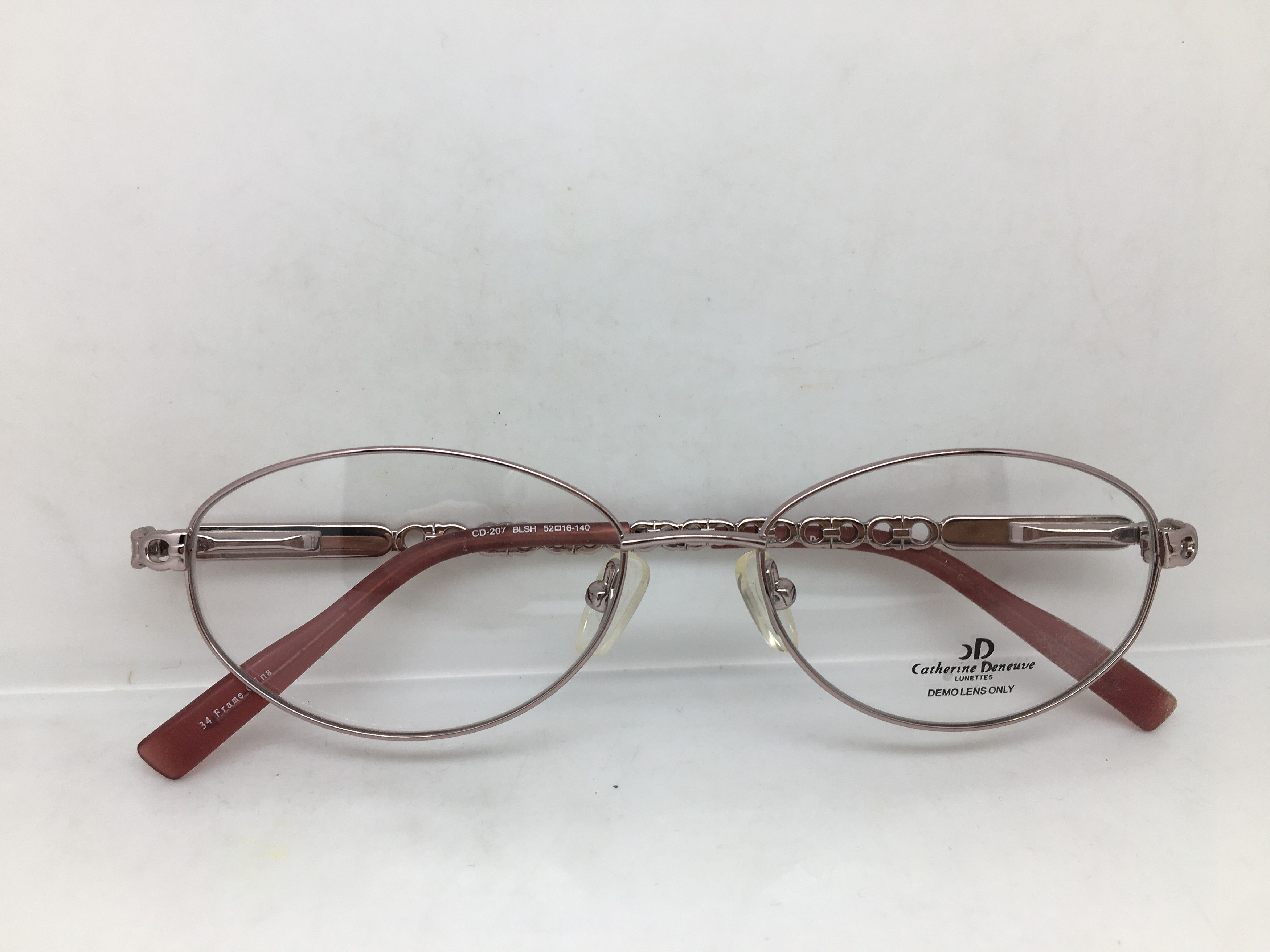 Vintage Catherine Deneuve CD207 Purish Oval Silver Eyeglasses Frame Size ONE SIZE - 7 Thumbnail