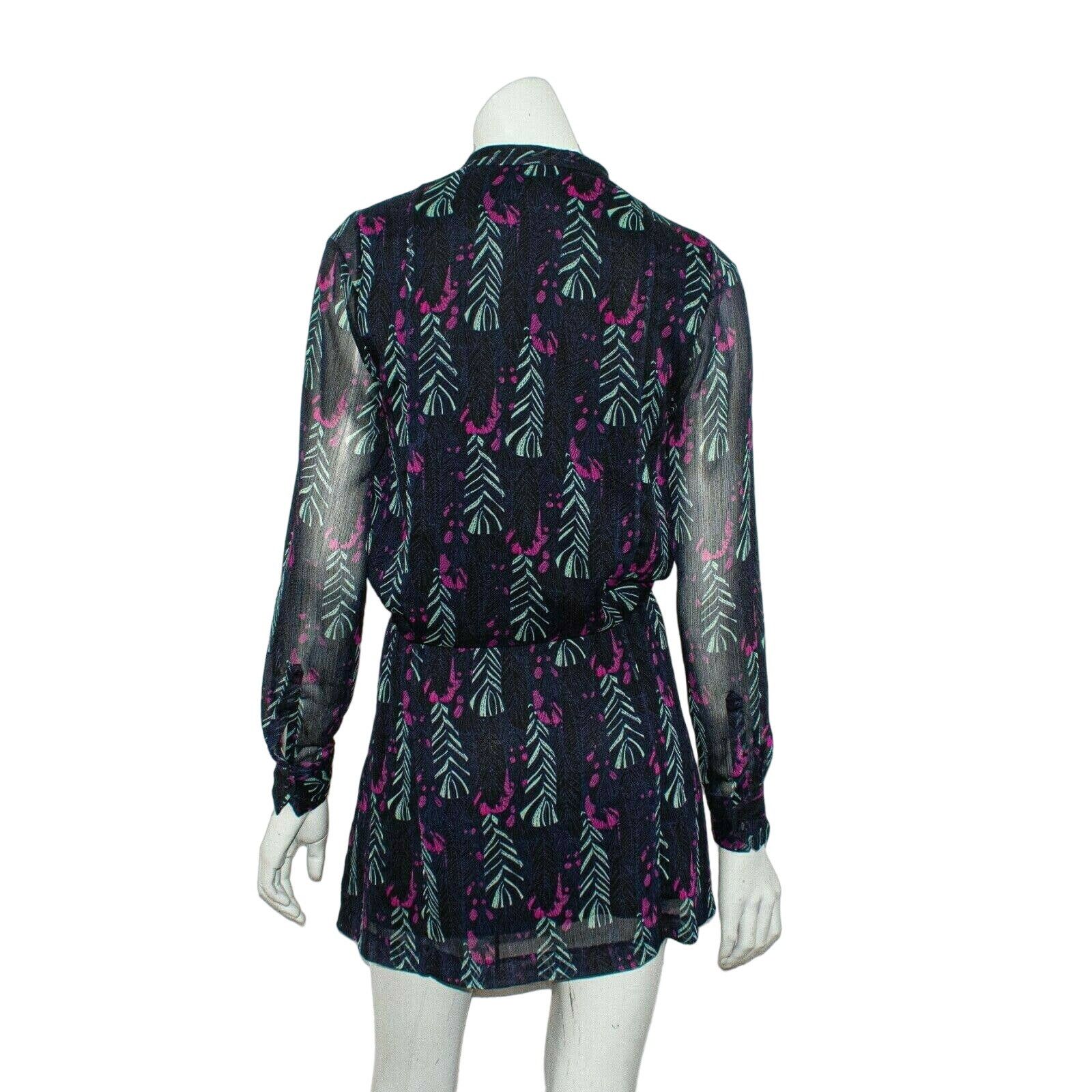 Antik Batik ANTIK BATIK Flint Mini Dress Silk Blue Black Print Sz Small Size S / US 4 / IT 40 - 4 Thumbnail