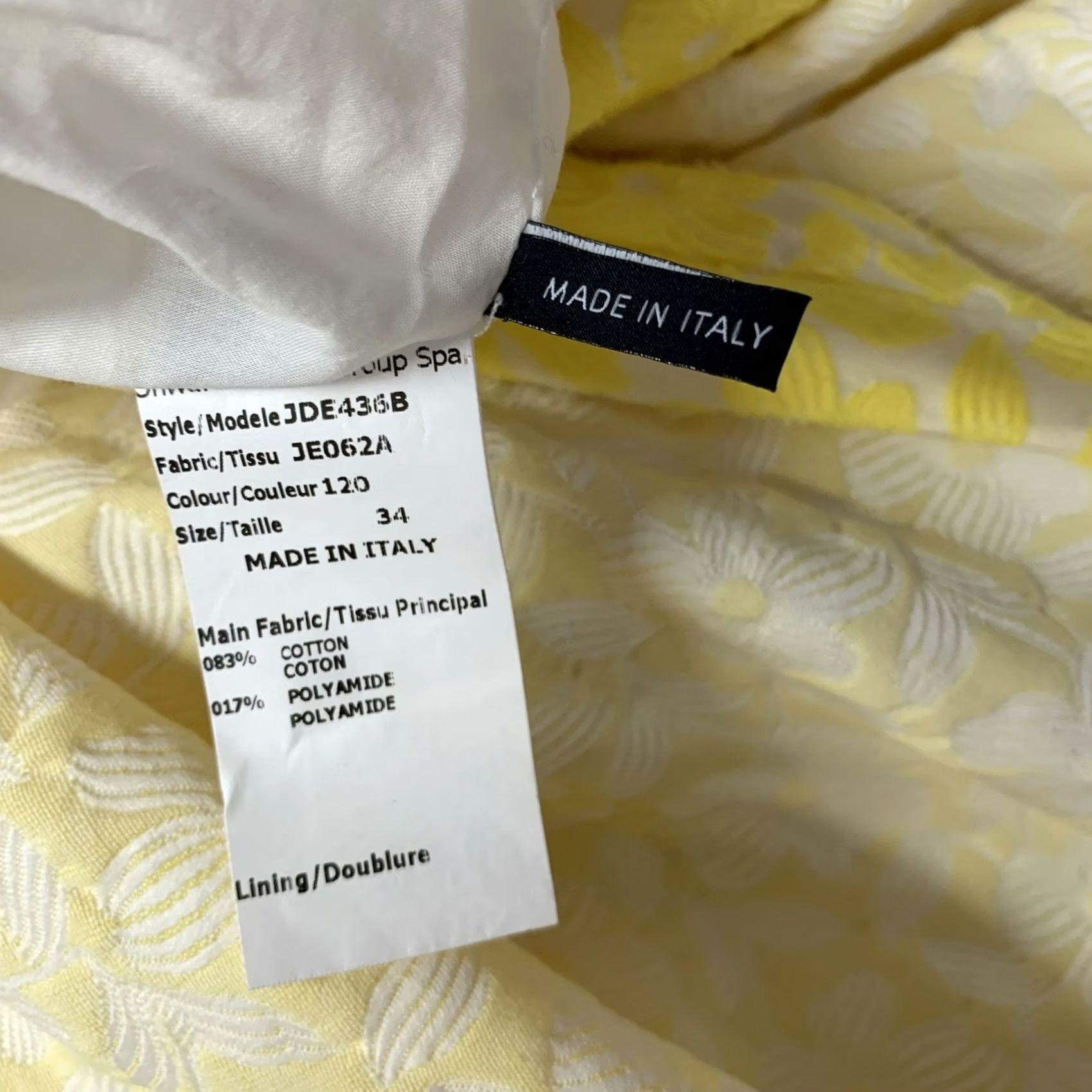 Jil Sander JIL SANDER A-Line Dress Size 2 Yellow White Jacquard Size XS / US 0-2 / IT 36-38 - 6 Thumbnail