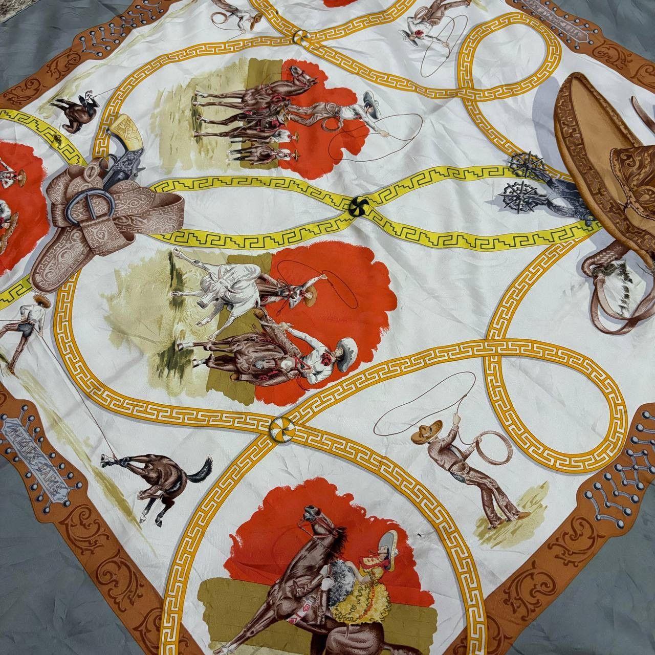 Hermes Hermes Charreada Silk Scarf 90cm Jean de Fougerolle Vintage Size ONE SIZE - 9 Thumbnail