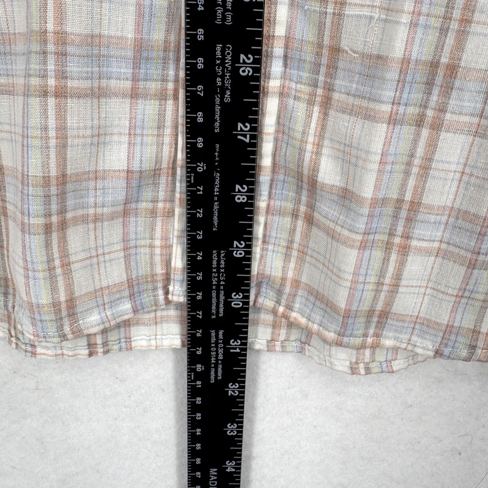 Levi's VINTAGE Levi's Shirt Mens XL Beige Plaid Short Sleeve Button Front USA Western Size US XL / EU 56 / 4 - 6 Thumbnail