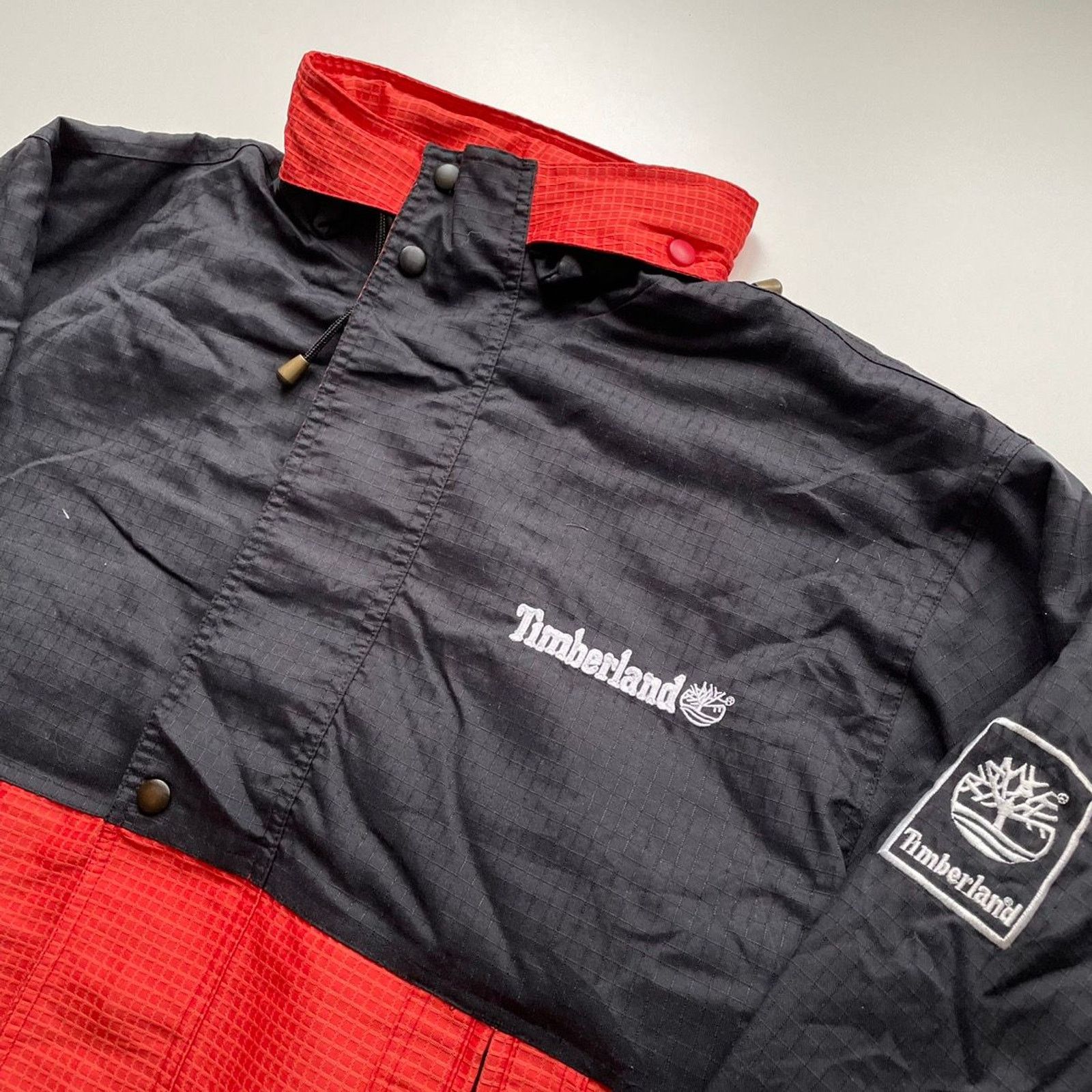 Timberland Vintage 90s Timberland Softshell Fleece Lined Jacket Orange Size US M / EU 48-50 / 2 - 2 Thumbnail