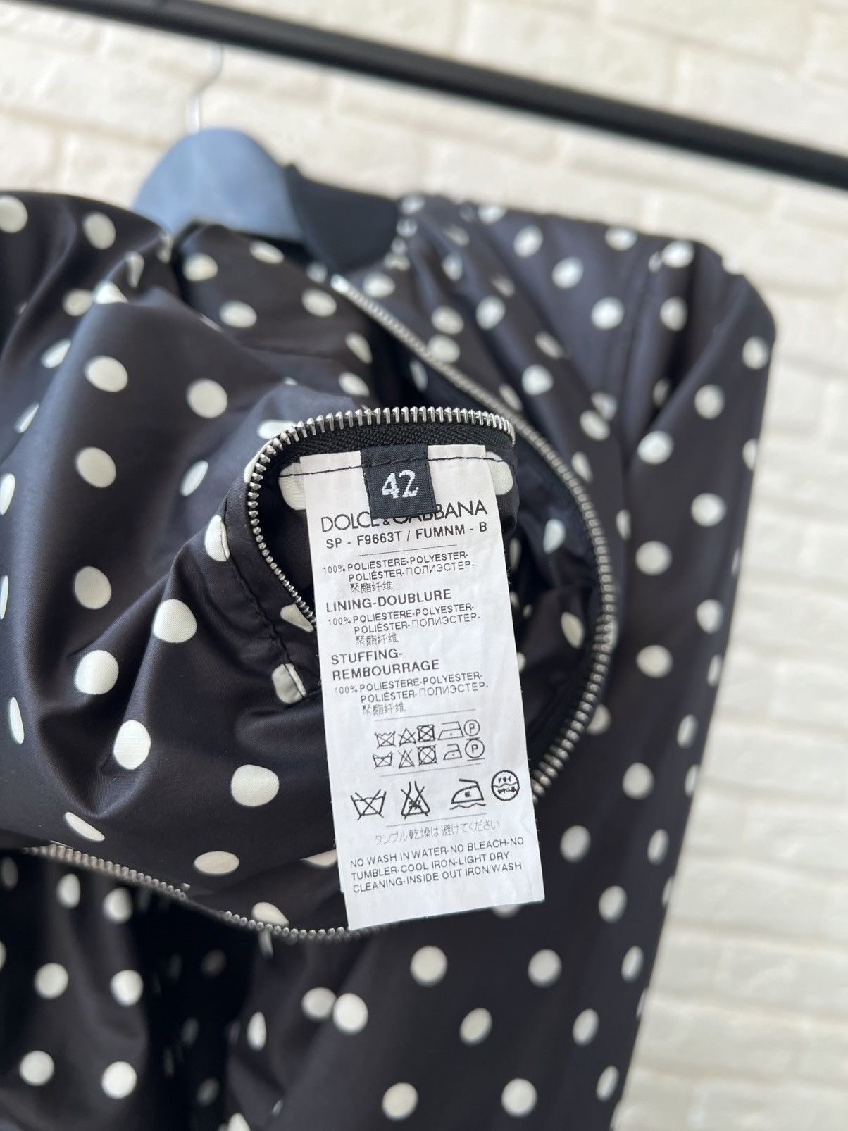 Dolce & Gabbana Dolce&Gabbana Black Polka Dot Zip Bomber Jacket Size M / US 6-8 / IT 42-44 - 7 Thumbnail