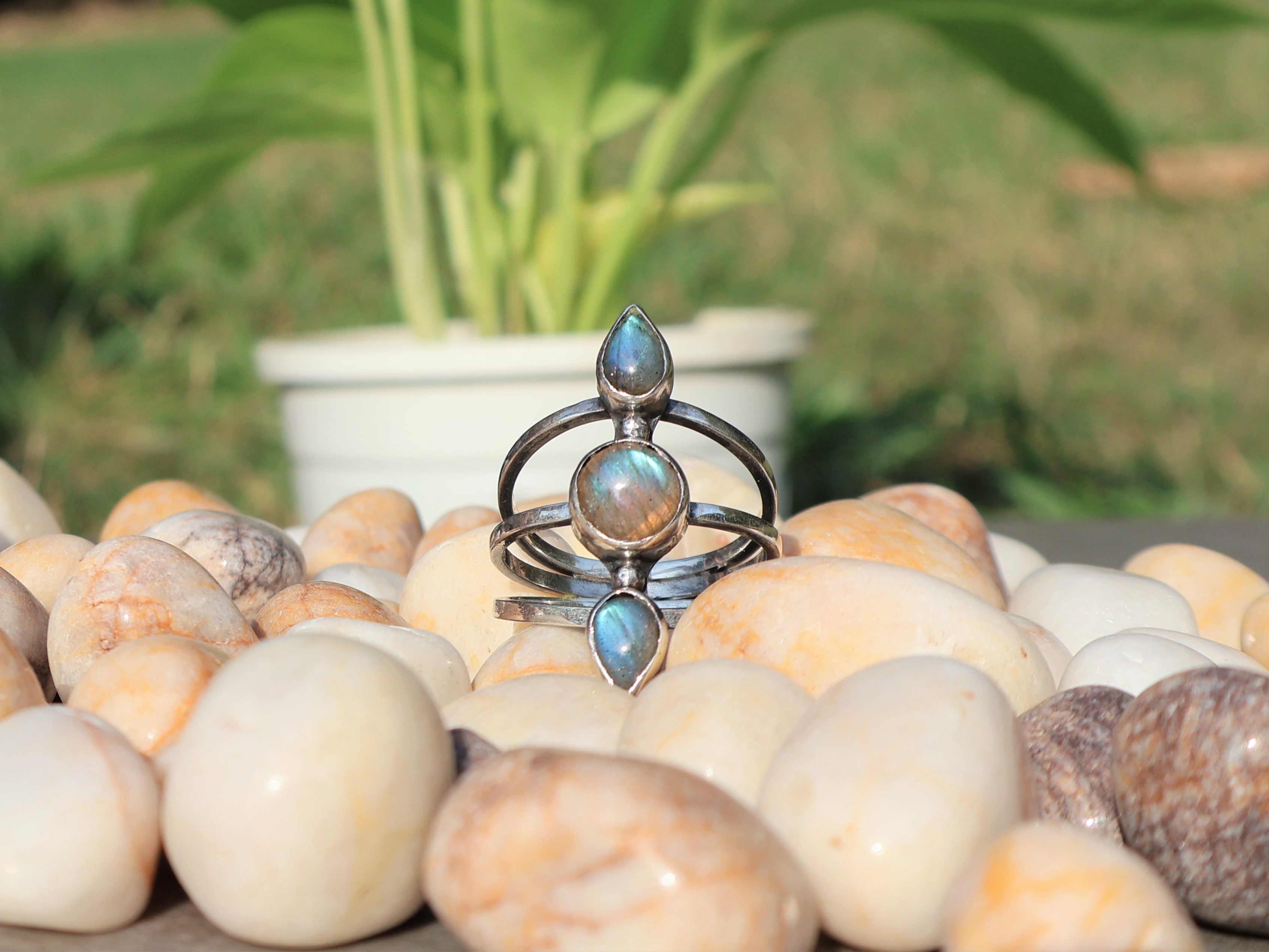 Handmade Labradorite Ring, Sterling Silver Rings, Handmade Women Ring Size ONE SIZE - 3 Thumbnail