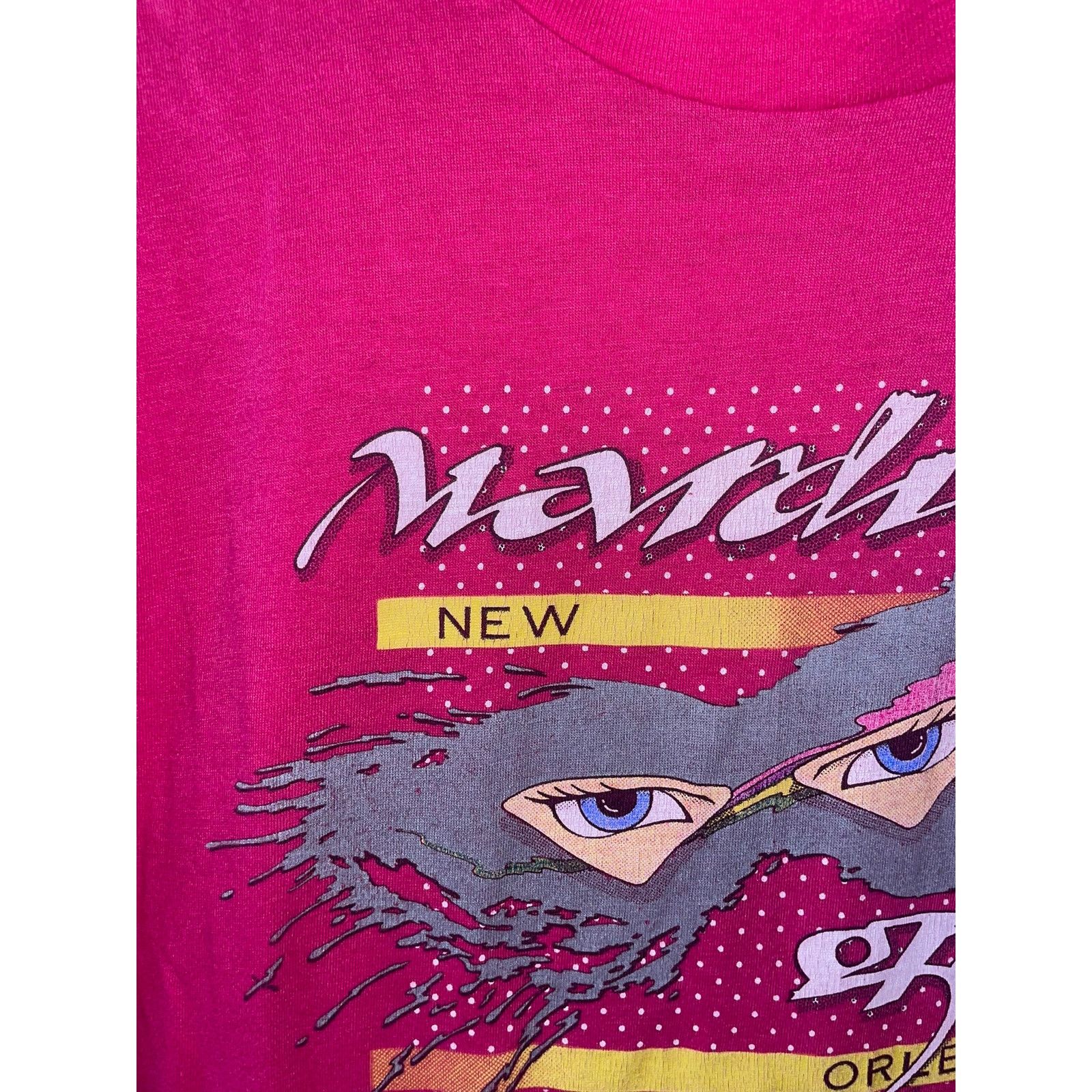Hanes Vintage Mardi Gras Shirt New Orleans Pink Tee 80s 1986 M Size US M / EU 48-50 / 2 - 2 Thumbnail