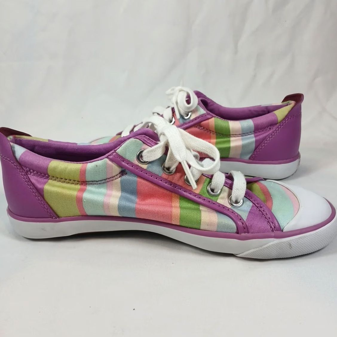 Coach Coach Barrett Pastel Stripes Canvas Sneaker Women 7.5B Multicolor Lace Up Casual Shoes Size US 8 / IT 38 - 7 Thumbnail