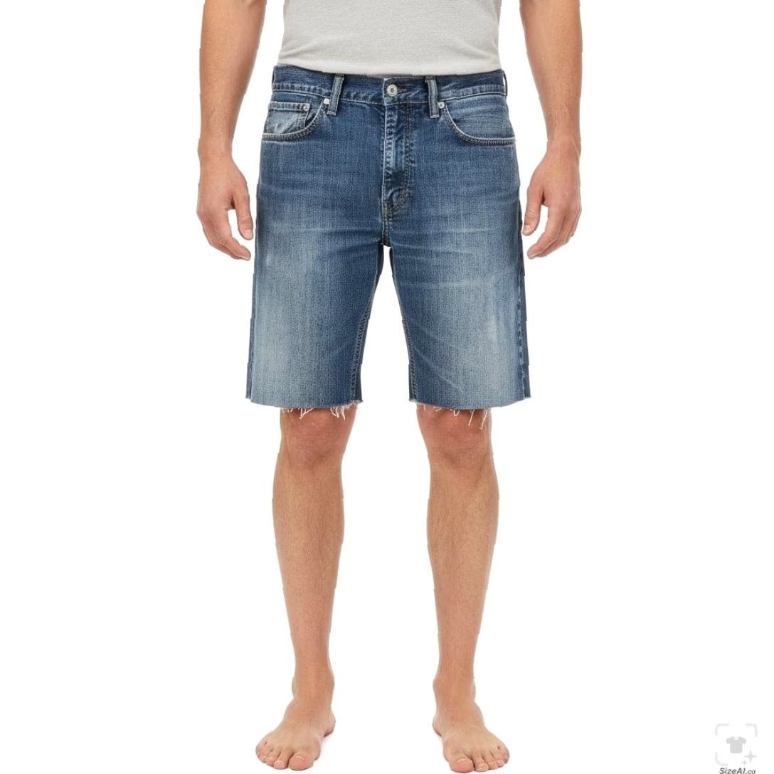 Levi's Levi's 514 Shorts Mens 36 Blue Bermuda Distressed 5-Pocket Raw Hem Denim Casual Summer Size US 36 / EU 52 - 6 Thumbnail