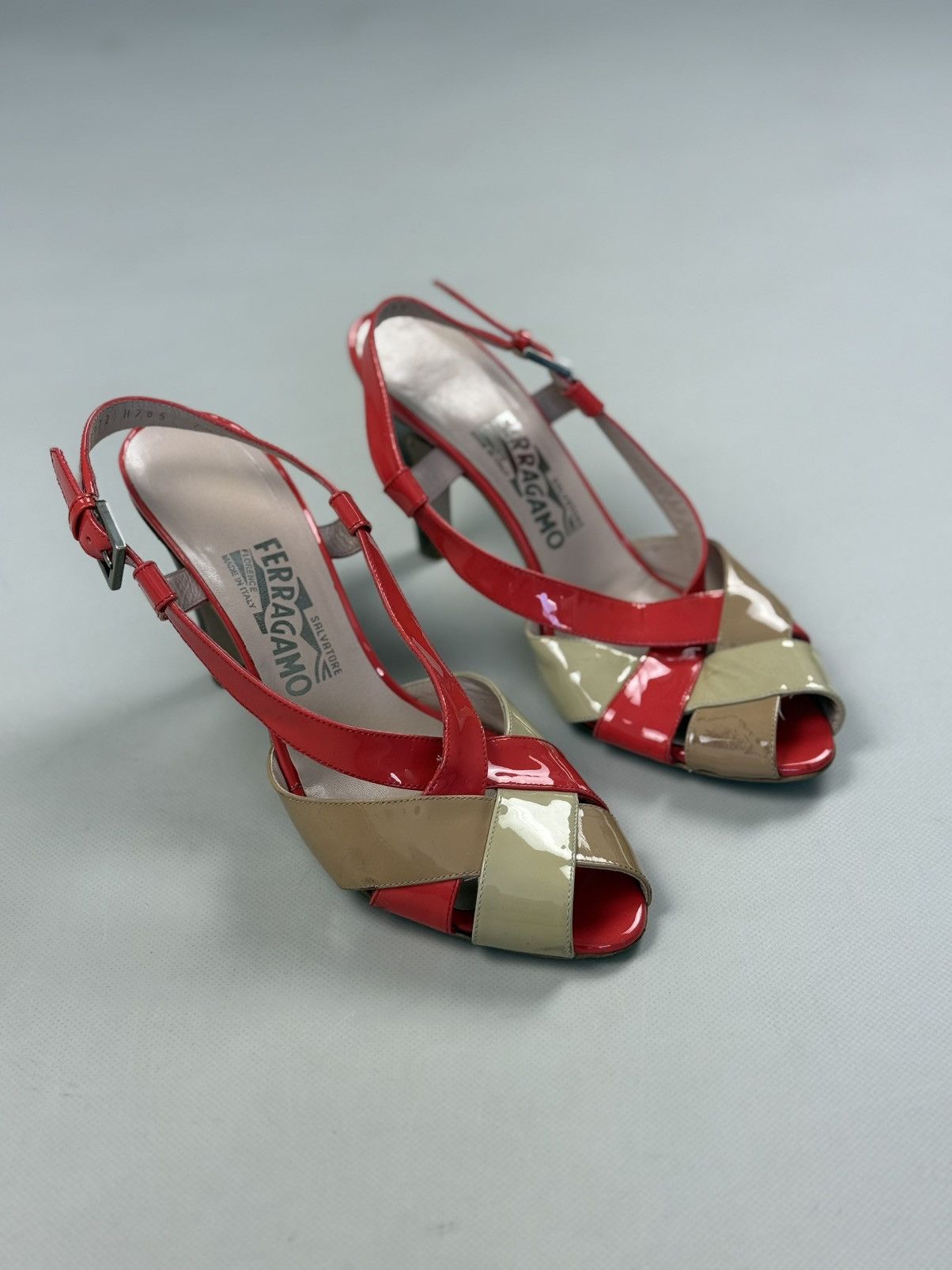 Salvatore Ferragamo Salvatore Ferragamo Ladies Leather Strappy Heels Shoes Size US 7.5 / IT 37.5 - 1 Thumbnail