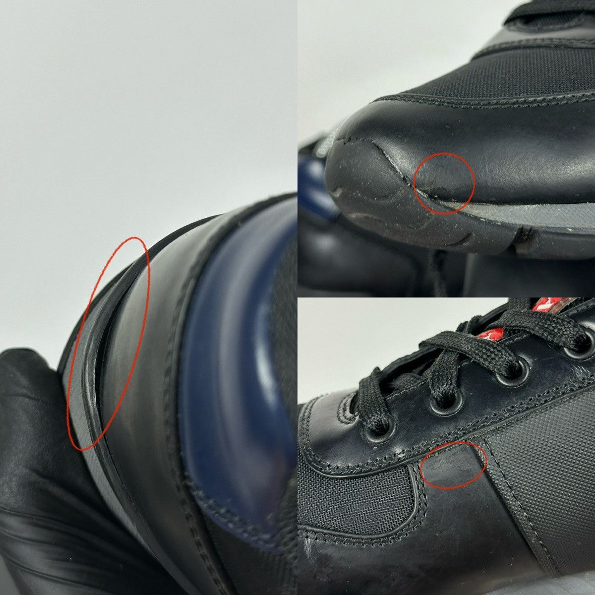 Prada Prada Matchrace Black Leather Sneakers Size US 7 / EU 40 - 22 Thumbnail