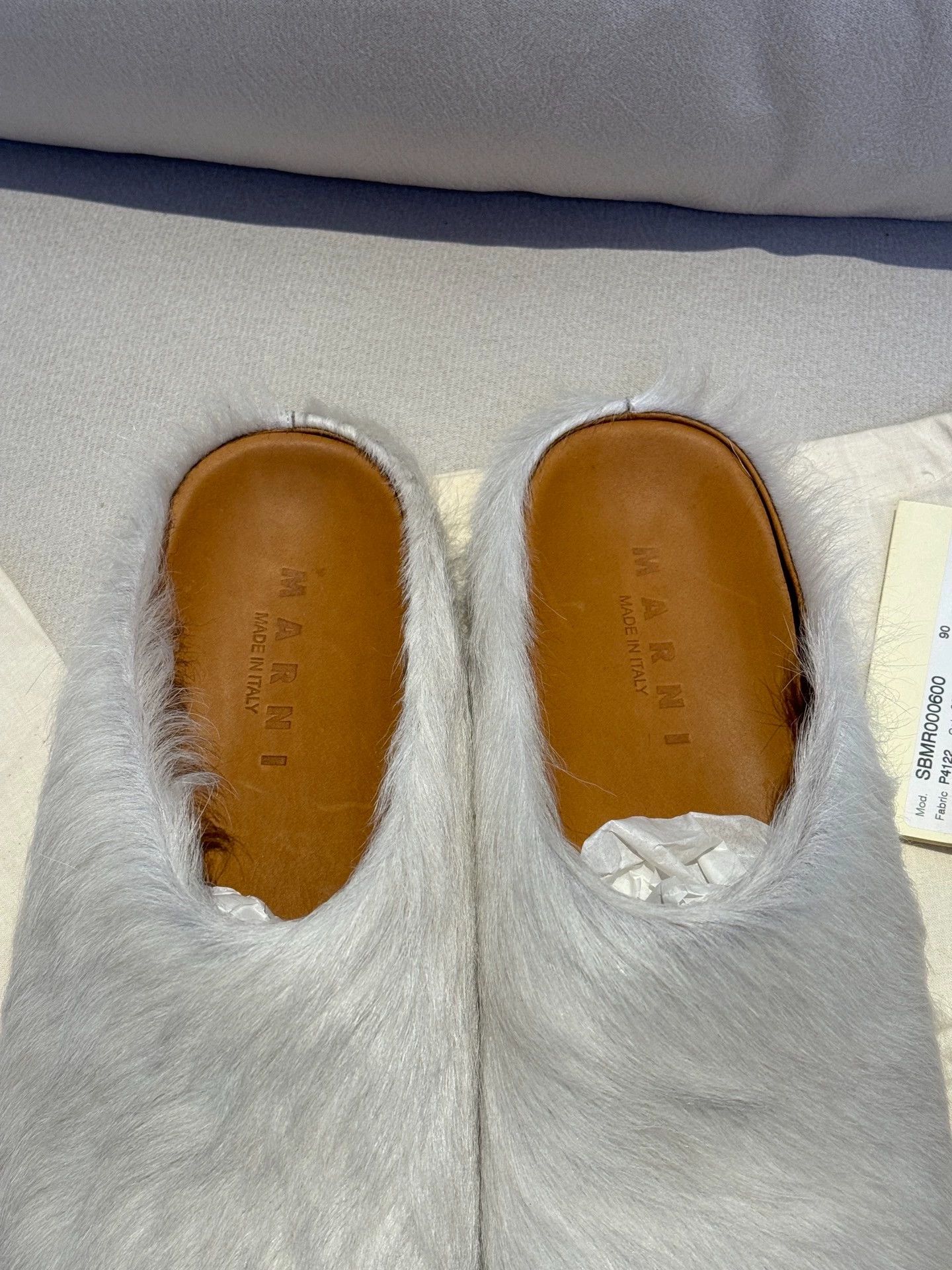 Marni Marni horsehair slide 42 white Size US 9 / EU 42 - 4 Thumbnail