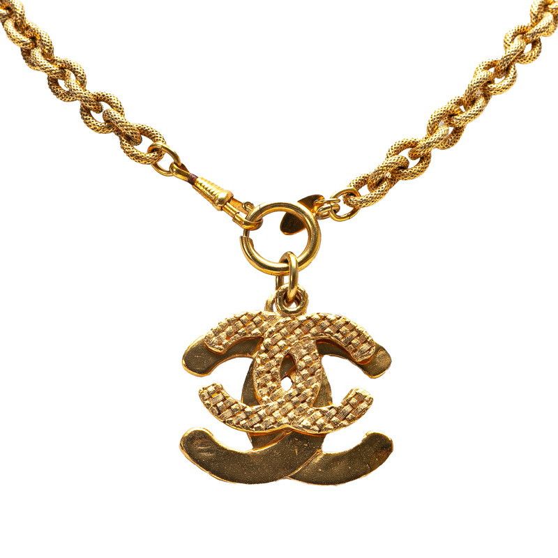 Chanel Chanel Coco Mark Double Necklace Metal Necklace DUTY FREE for USA