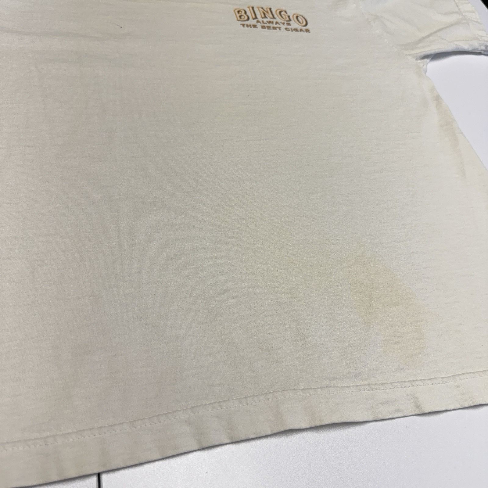Vintage Vintage 90s Bingo Cigar T Shirt Mens Large White Single Stit Size US L / EU 52-54 / 3 - 9 Thumbnail