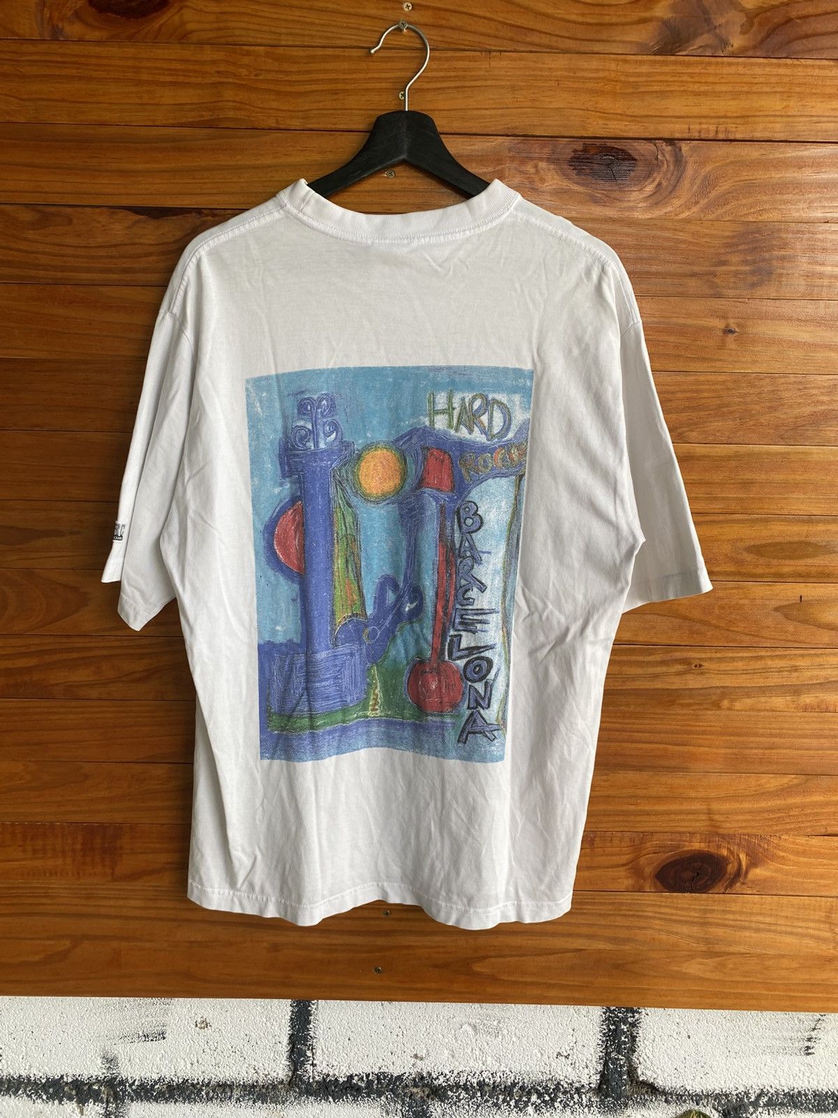 Hard Rock Cafe Vintage 90s Hard Rock Cafe Barcelona Heavy Tee –Unisex White Size US M / EU 48-50 / 2 - 3 Thumbnail