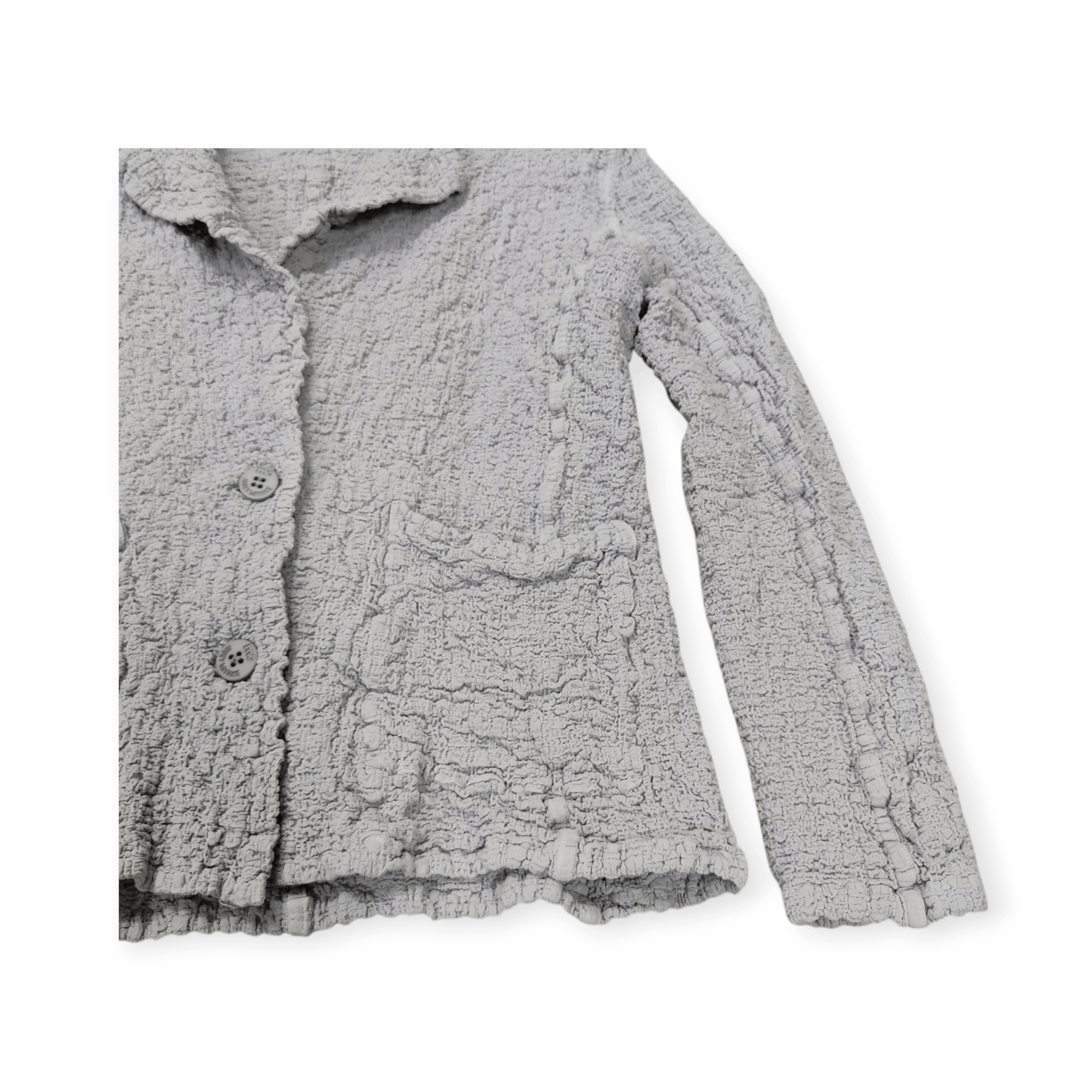 Issey Miyake × Pleats Please Issey Miyake ISSEY MIYAKE Me Cauliflower Pleated Stretch Cardigan Blazer Size S / US 4 / IT 40 - 14 Thumbnail