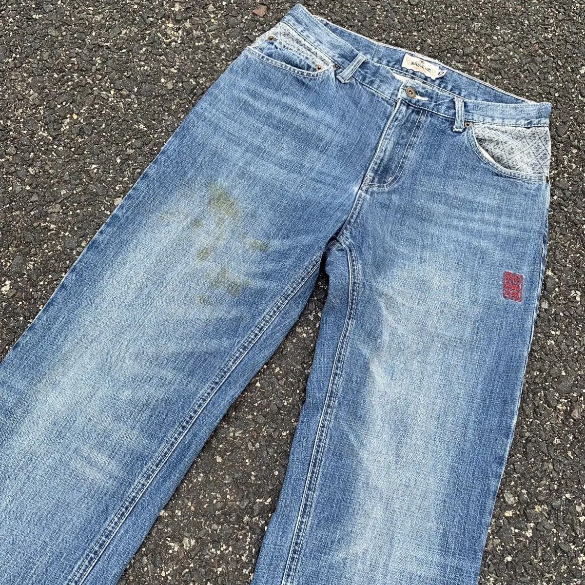 Japanese Brand 💥 HOT ITEM 💥 Vintage Kara Kuri Tamashi Jeans Denim Pants Size US 30 / EU 46 - 4 Thumbnail