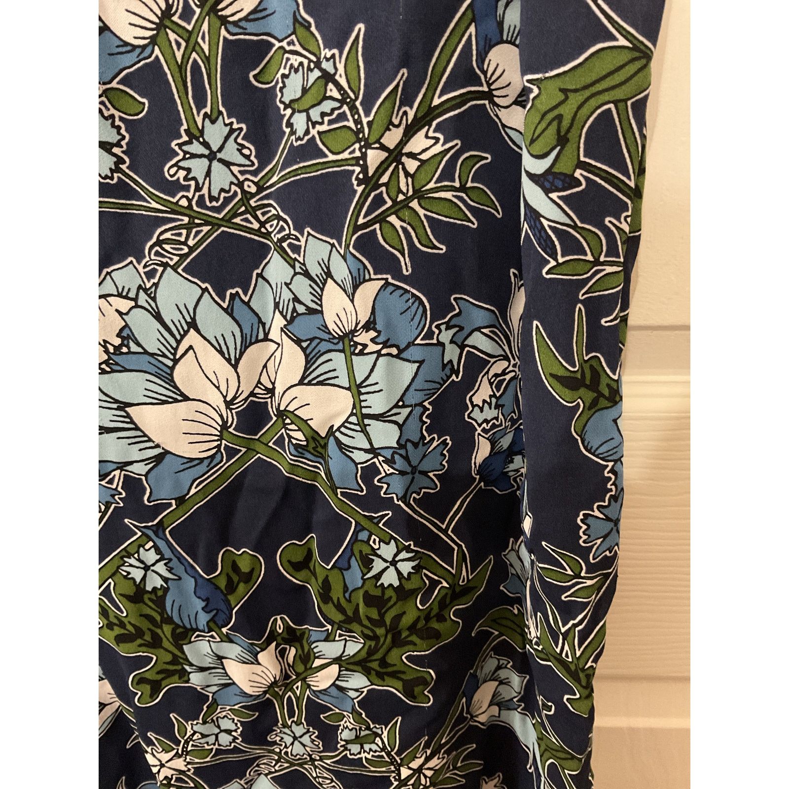 Massimo Dutti Massimo Dutti Navy Blue Botanical Floral Scoop Neck Dress, 4 Size S / US 4 / IT 40 - 10 Thumbnail