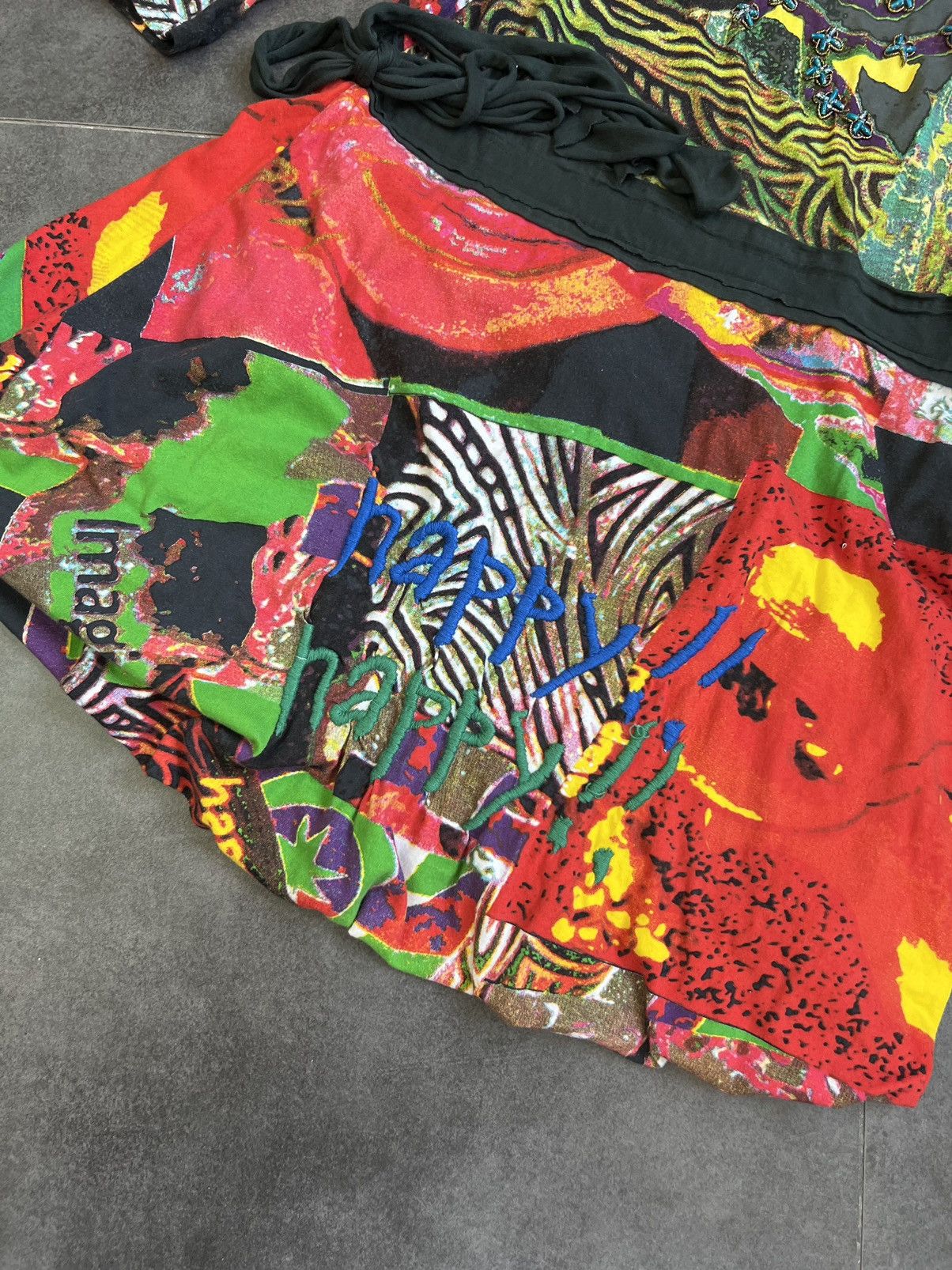 Desigual × Jean Paul Gaultier × Vintage JPG STYLE Desigual Y2K Psychedelic Green Sleeveless Dress Size M / US 6-8 / IT 42-44 - 4 Thumbnail