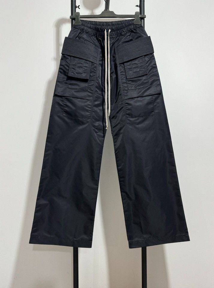 image of Rick Owens Double Loop Wide Leg Flared Pants in Black, Men's (Size 26)