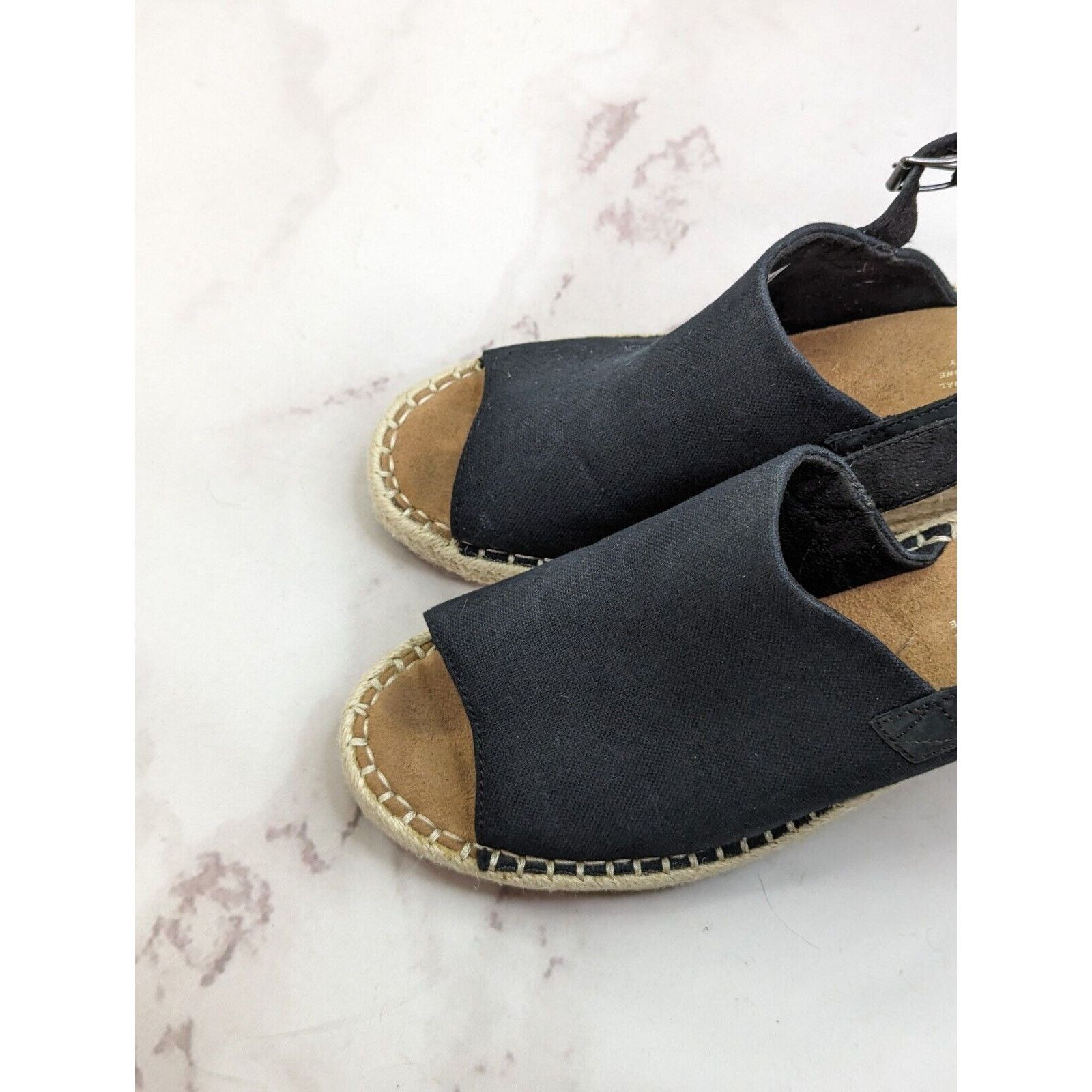 Toms Toms Wedge Women 11 Espadrille Black Platform Shoe Sandal Size US 9 / IT 39 - 9 Thumbnail