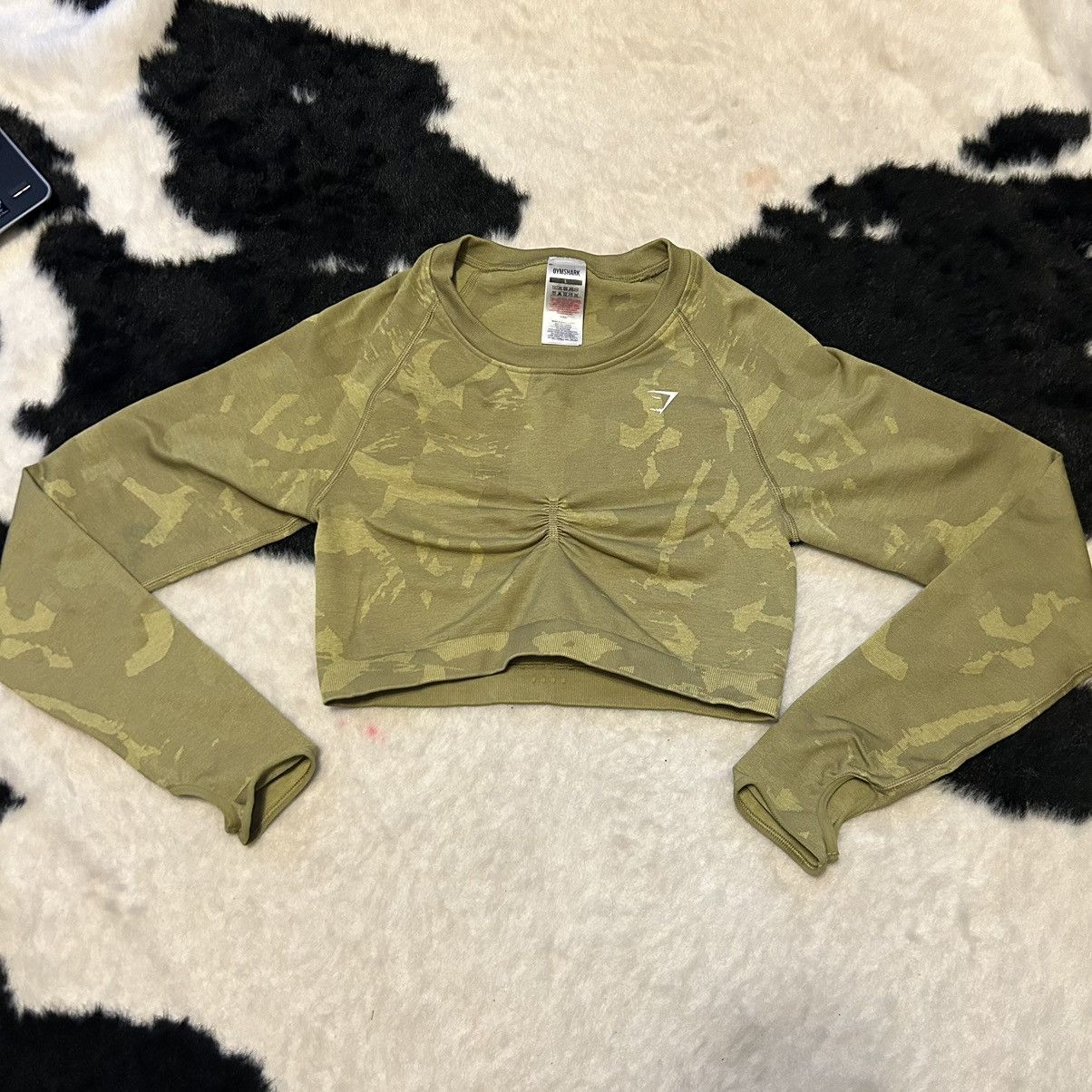 Gymshark Adapt Camo Seamless Long Sleeve Crop Top Size L / US 10 / IT 46 - 3 Thumbnail