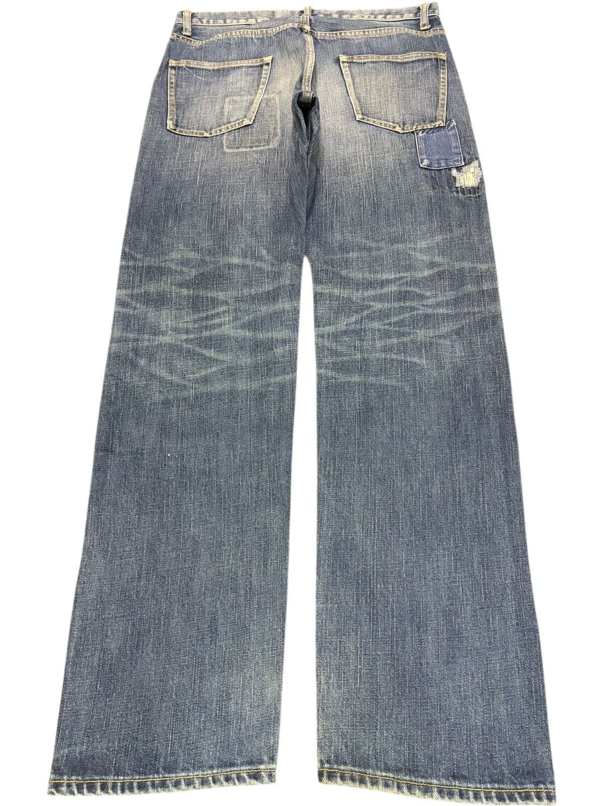 Japan Blue Vintage Japanese Brand Patchwork Distressed Jeans Size 31" - 2 Thumbnail