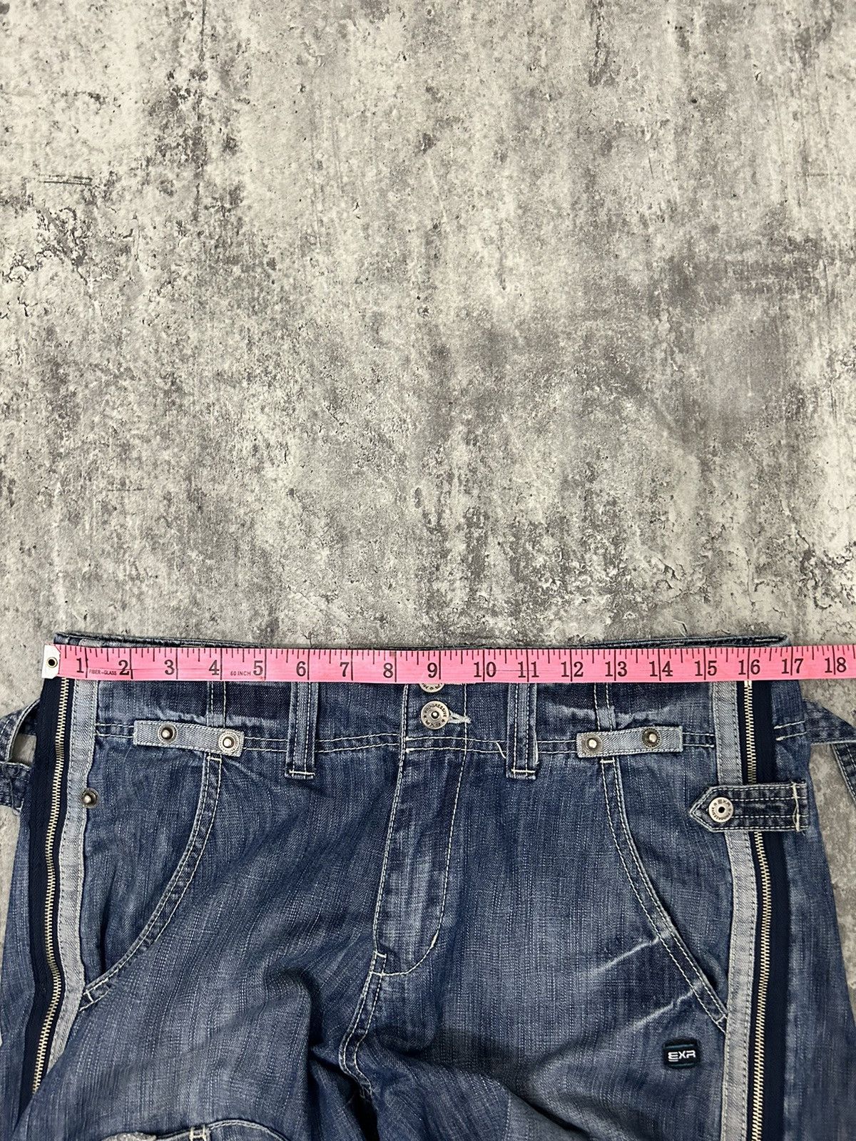 JNCO × Japanese Brand EXR baggy Full Zip jorts Denim Pants Size US 33 - 13 Thumbnail