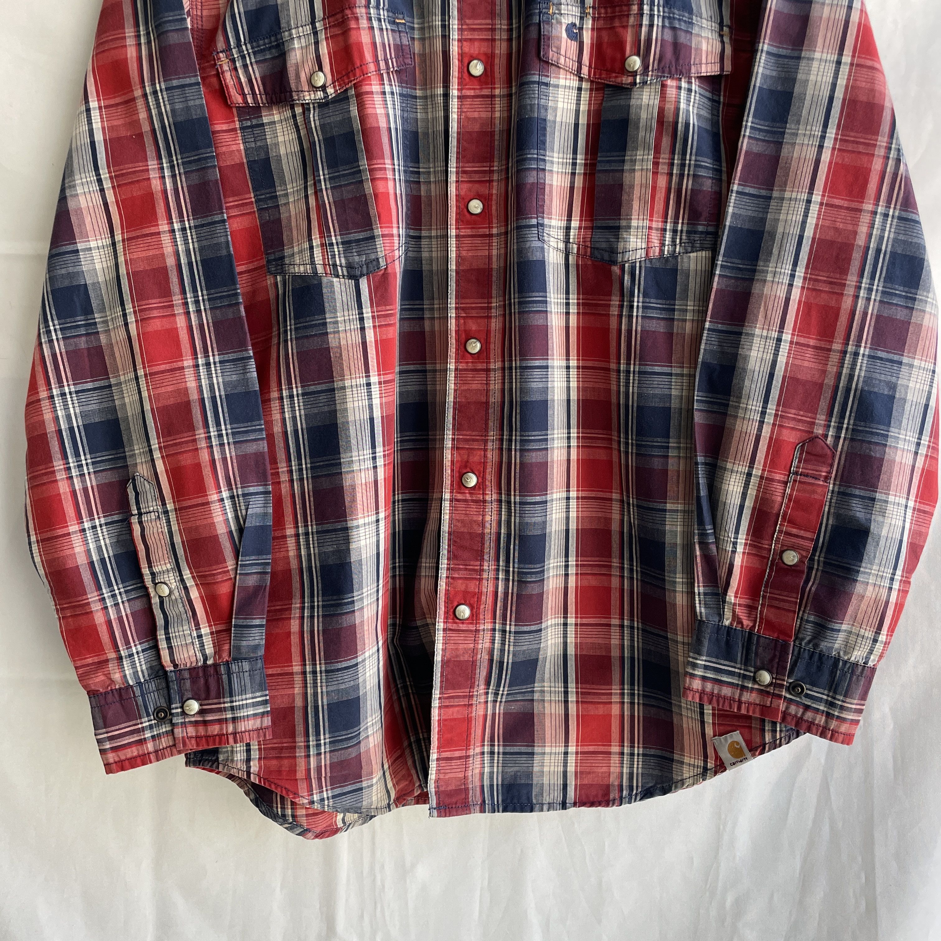 Carhartt Carhartt Vintage Plaid Snap Button Western Work Shirt Size M Size US M / EU 48-50 / 2 - 4 Thumbnail
