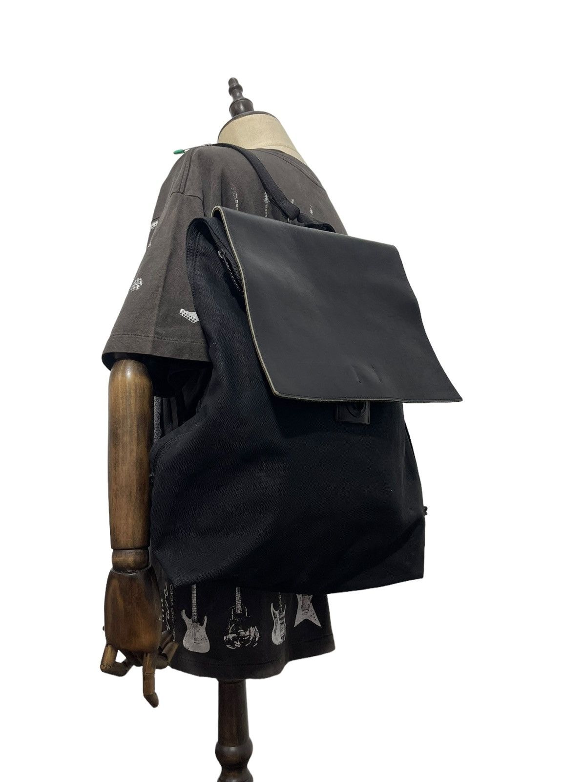 Japanese Brand Rucksack Backpack Unknown Leather Cotton Canvas Bag 3🟩 Size ONE SIZE - 1 Thumbnail