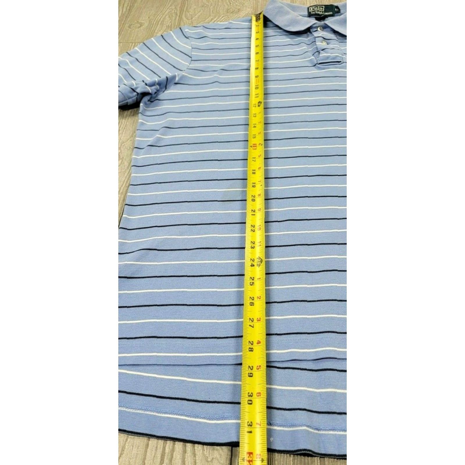 Polo Ralph Lauren VINTAGE Polo Ralph Lauren Polo Shirt XL Blue Striped Rugby Mens Size US XL / EU 56 / 4 - 5 Thumbnail