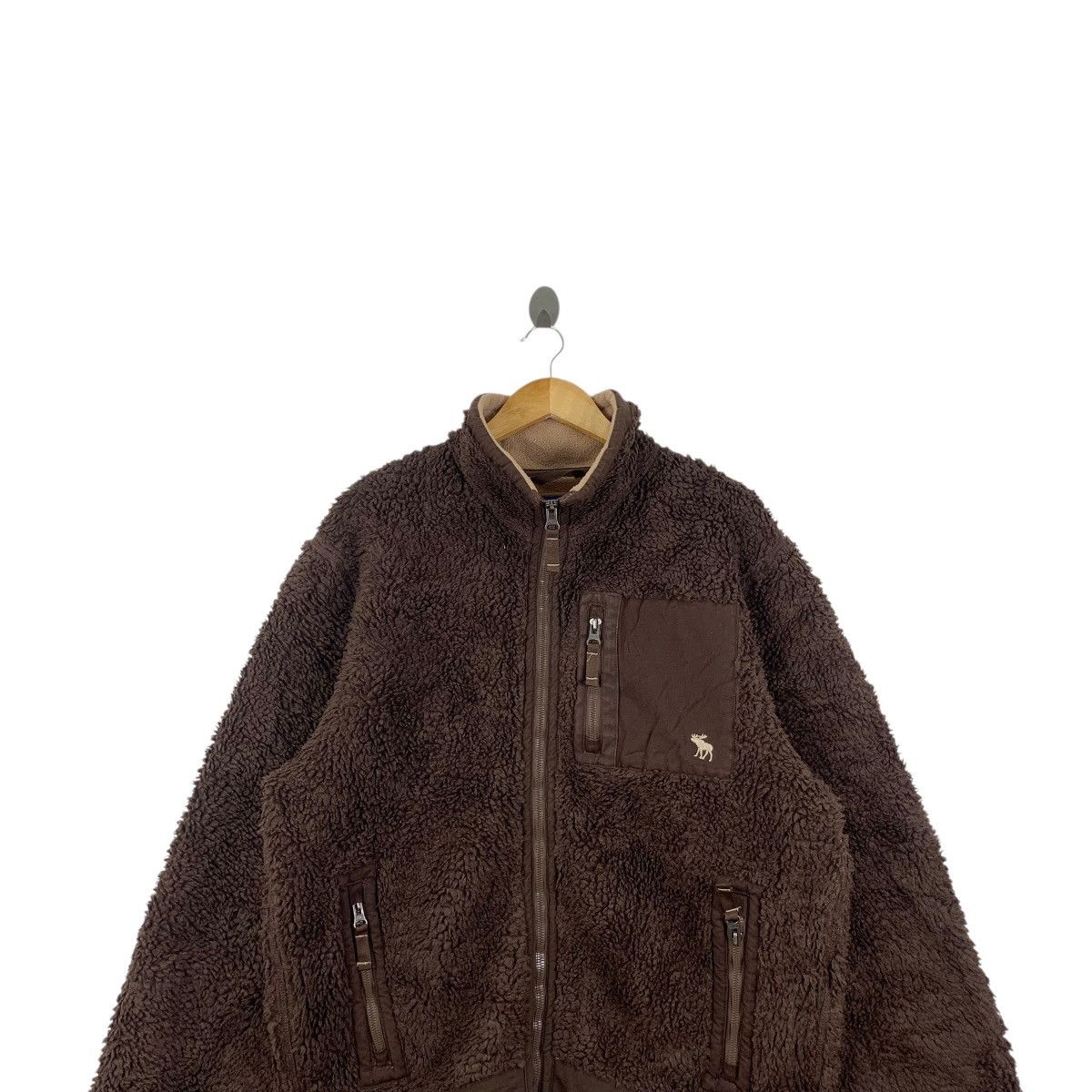 Abercrombie & Fitch ABERCROMBIE & FITCH Retro X Bulky Sherpa Fleece Zipper Size US L / EU 52-54 / 3 - 2 Thumbnail