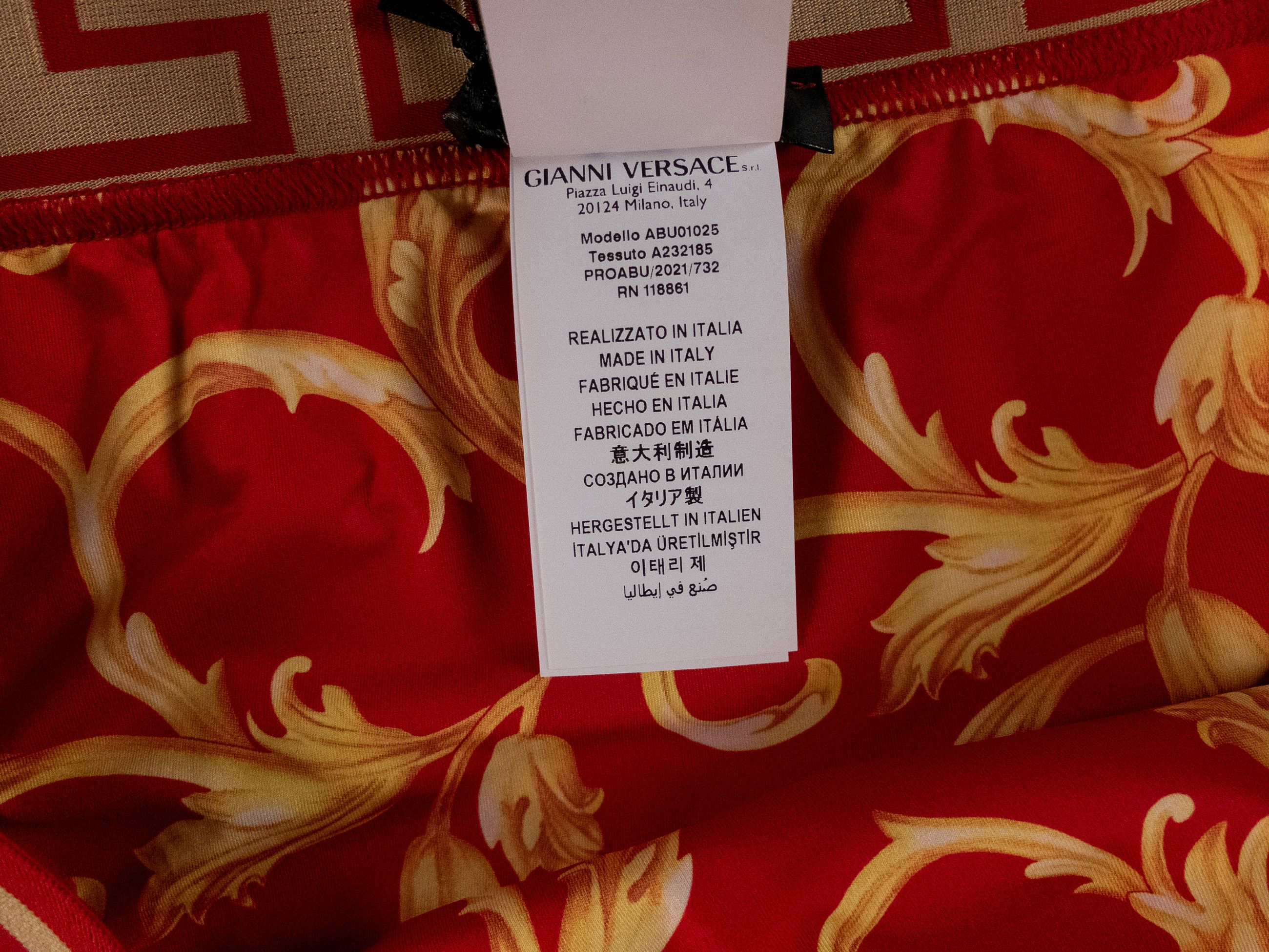 Versace VERSACE red swim briefs w barocco print inside 8 3XL Size US 40 / EU 56 - 7 Thumbnail