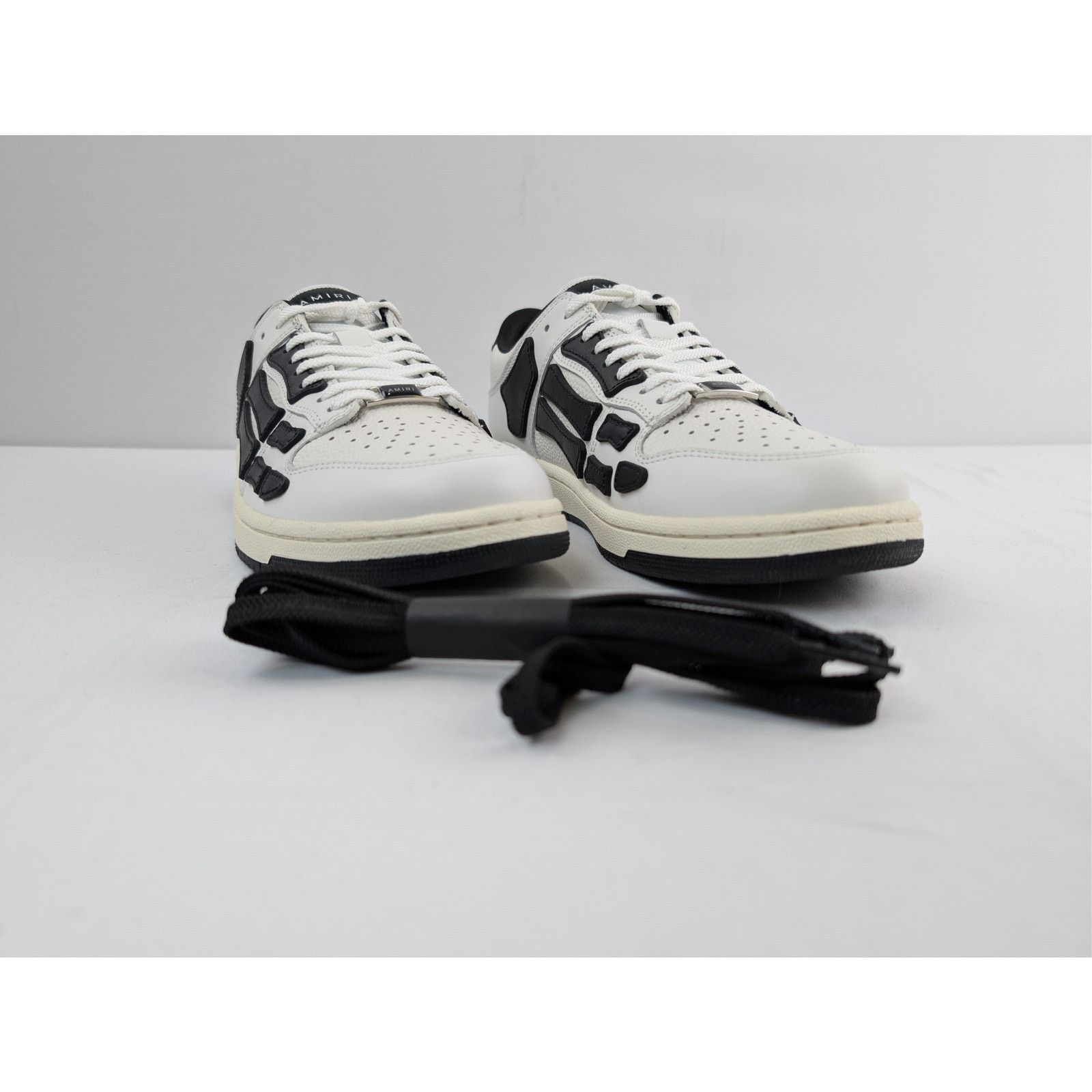 Amiri o1rshd1 Skelton Low-Top Sneakers in White/Black Size US 12 / EU 45 - 5 Thumbnail