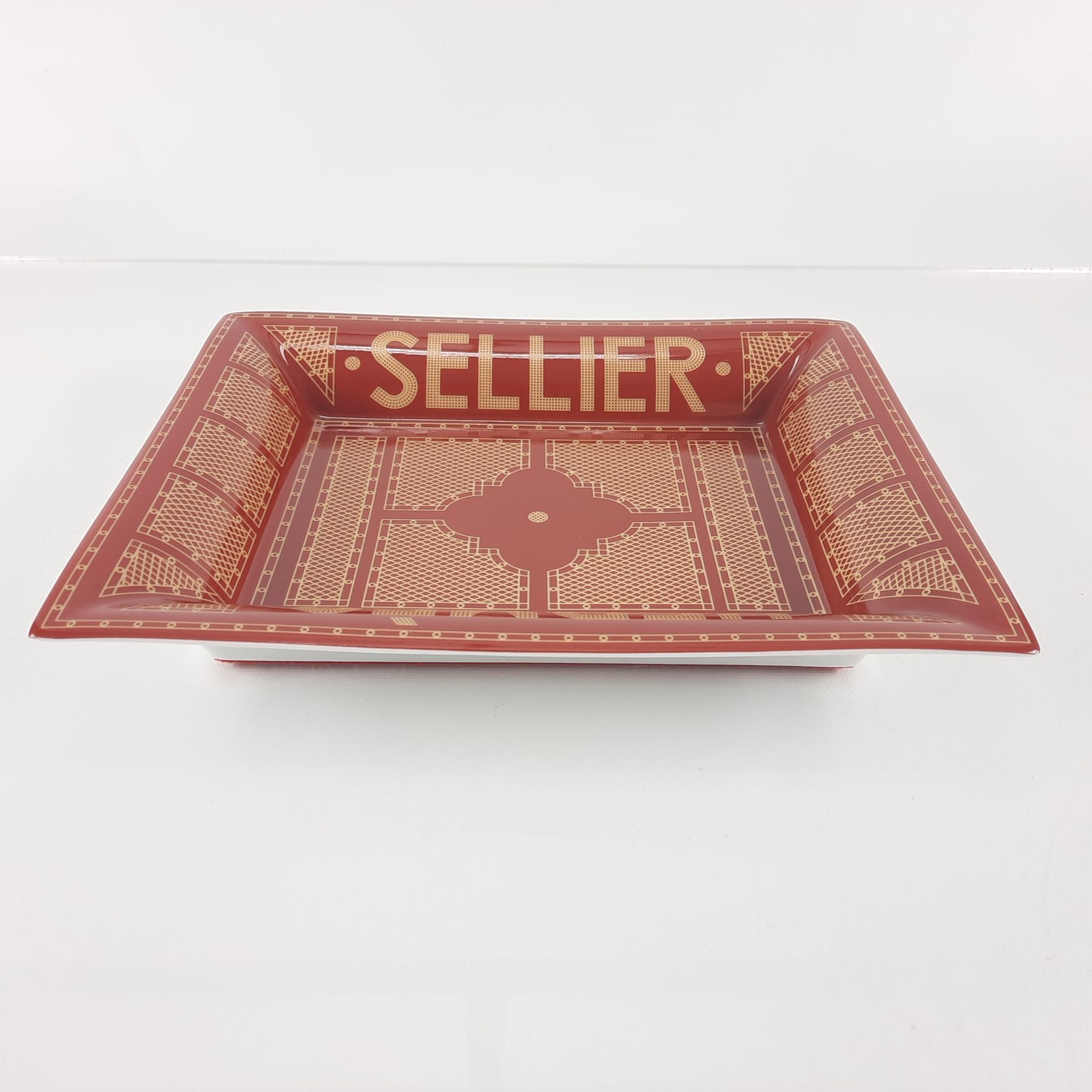 image of Hermes Sellier Change Tray in Rouge/Or, Women's