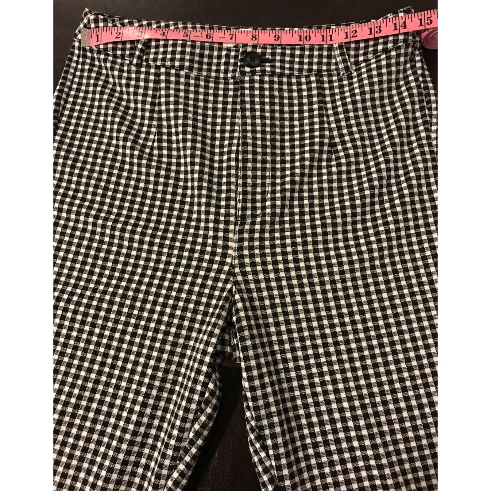 Anthropologie Anthropologie Maeve Black/White Gingham Print Slim Pants Size 32" / US 10 / IT 46 - 7 Thumbnail