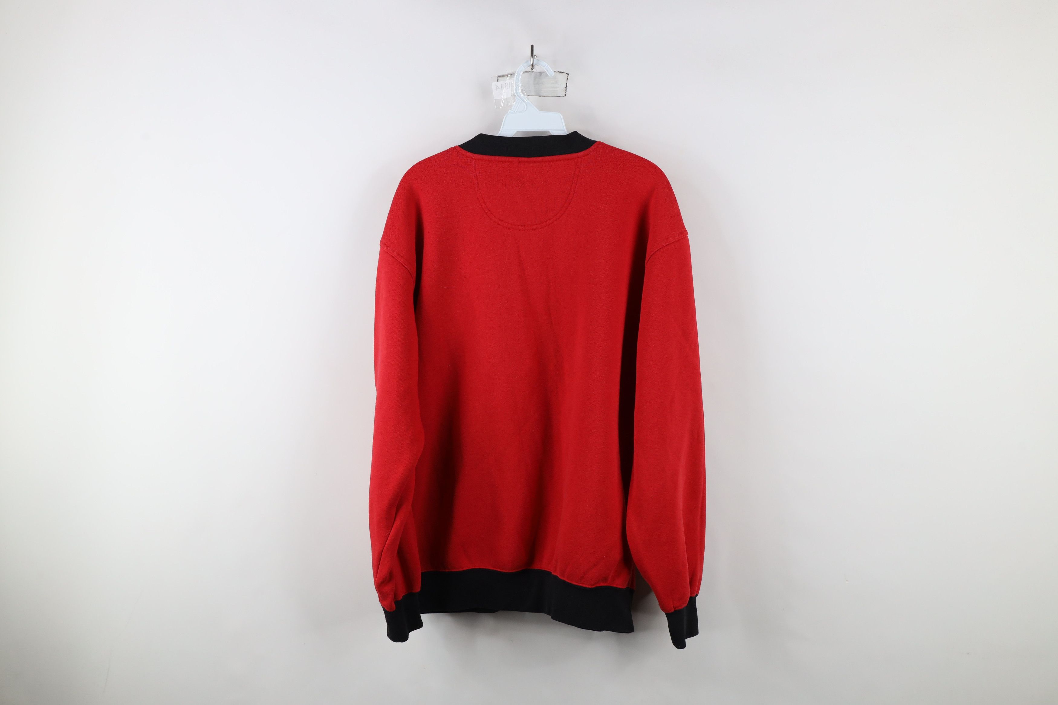Vintage Vintage 90s Ohio State University V-Neck Sweatshirt Red Size US L / EU 52-54 / 3 - 9 Thumbnail