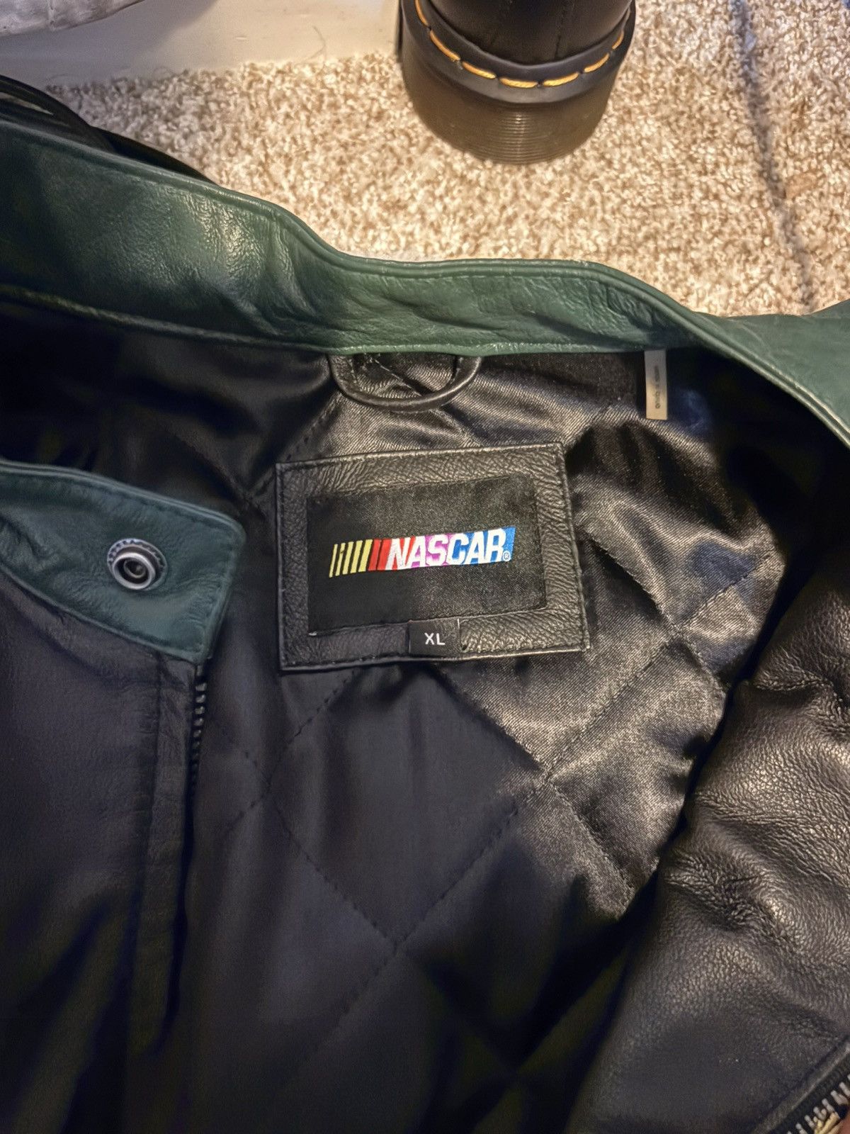 NASCAR Vintage Nascar Leather Jacket Size US XL / EU 56 / 4 - 4 Thumbnail
