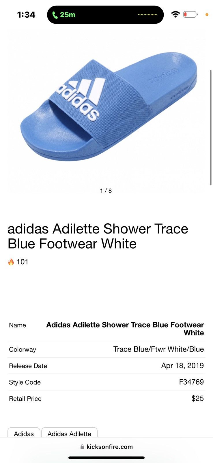 Adidas Adidas Adilette Shower light blue size 13 Size US 13 / EU 46 - 15 Thumbnail