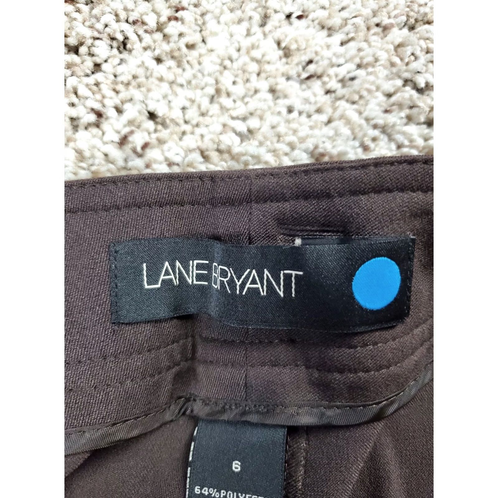Vintage Lane Bryant Pants Womens Brown Wide-Leg Relaxed Fit NWT Size 6 Inseam 31" Polyester Rayon Spandex Dress Pants Pockets Zipper Button Vintage: No Size 30" / US 8 / IT 44 - 4 Thumbnail