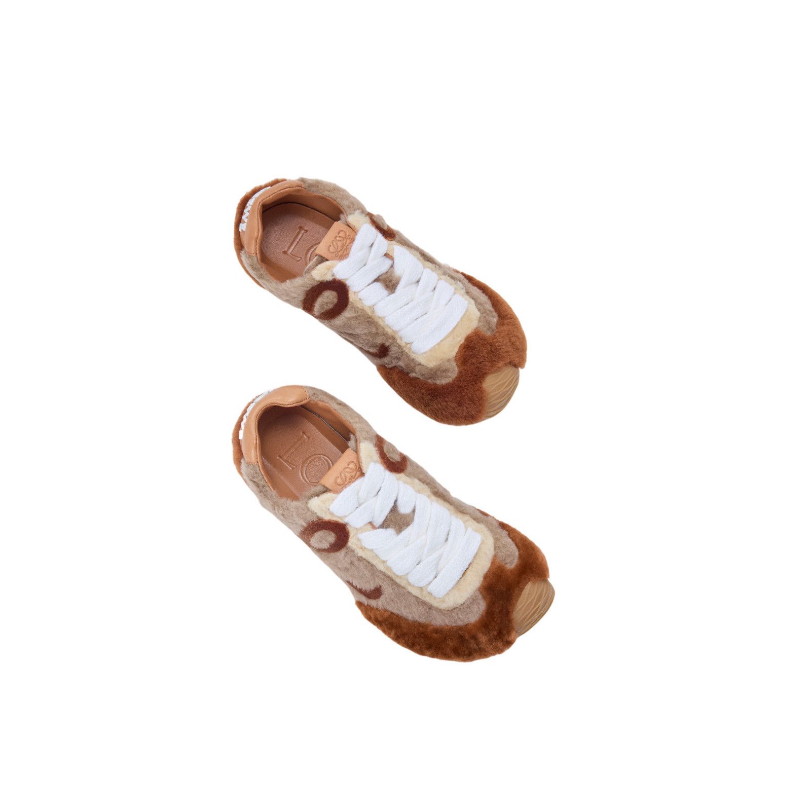 Loewe LOEWE Baller Runner 2.0 $1400 Tan Multitone Shearling Sneake Size US 7 / IT 37 - 3 Thumbnail