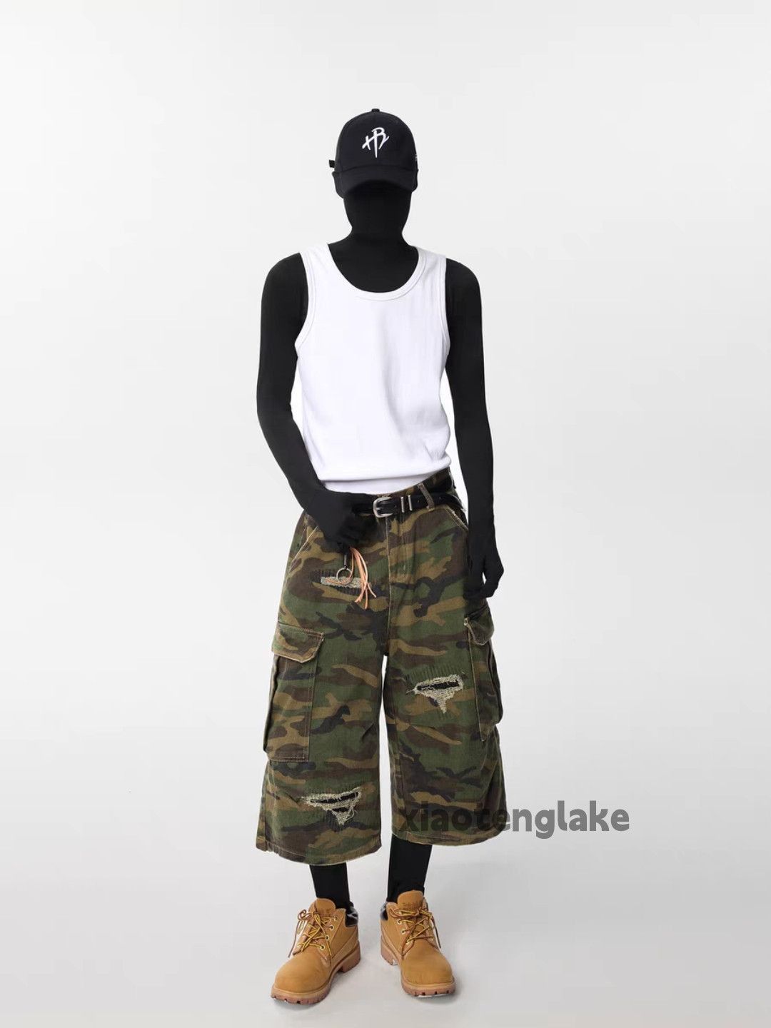 Vintage otl Balenciaga carhartt style loose ripped cargo camo shorts Size US 28 / EU 44 - 1 Thumbnail