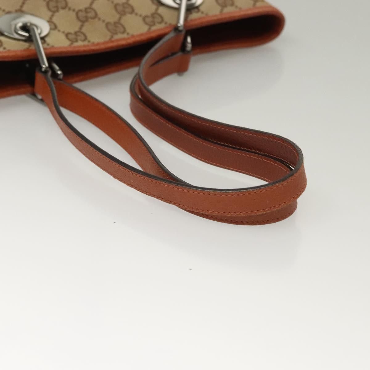 Gucci GUCCI GG Canvas Tote Bag Beige Silver Size ONE SIZE - 7 Thumbnail