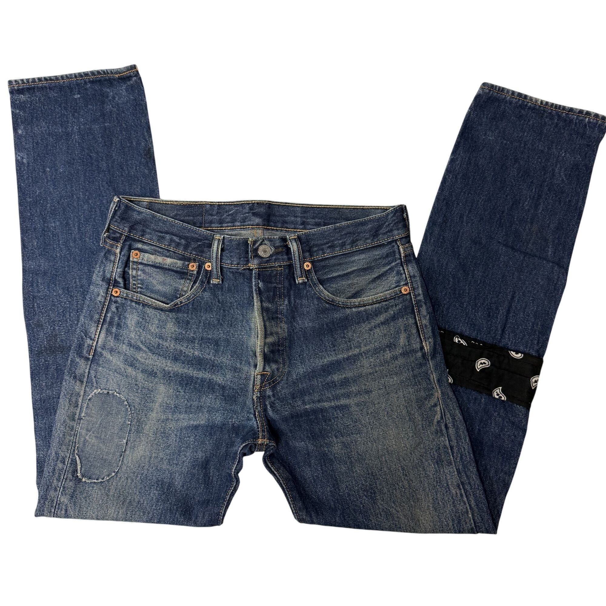 Levi's Vtg Levis 501 DISTRESSED Blue Jeans Denim ROCKERS Pants 28 Size US 28 / EU 44 - 3 Thumbnail