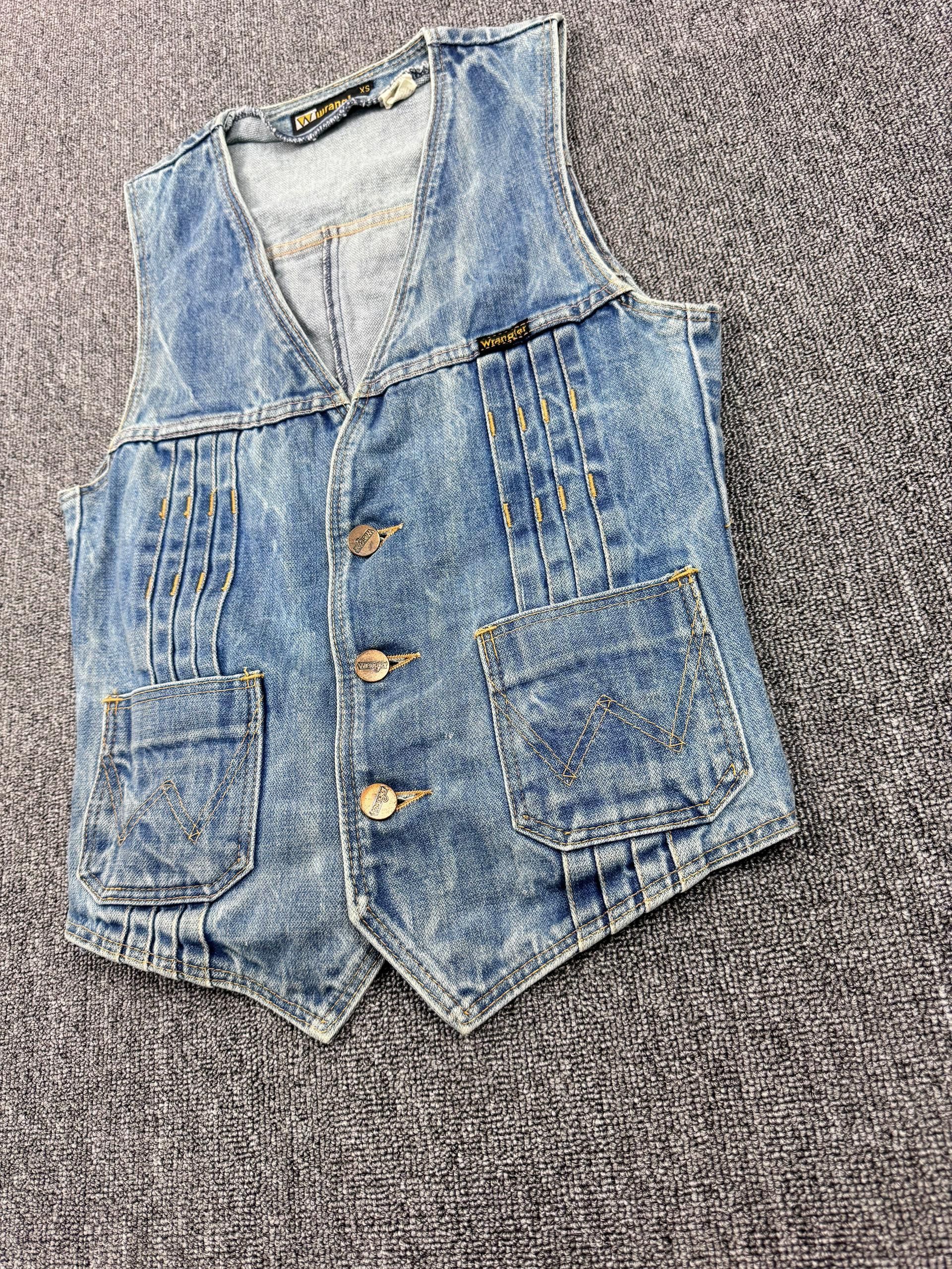 Vintage × Wrangler Vintage 80s Wrangler Denim Vest Jacket Size US XXS / EU 40 - 3 Thumbnail