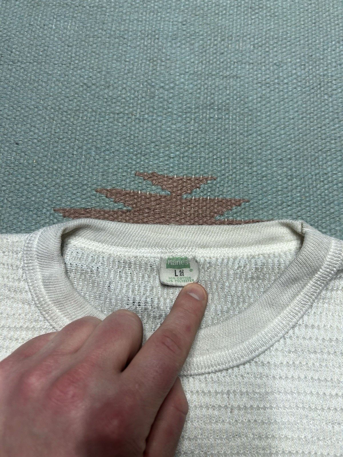 Vintage Vintage 70s waffle knit thermal shirt hanes soft base large Size US L / EU 52-54 / 3 - 5 Thumbnail