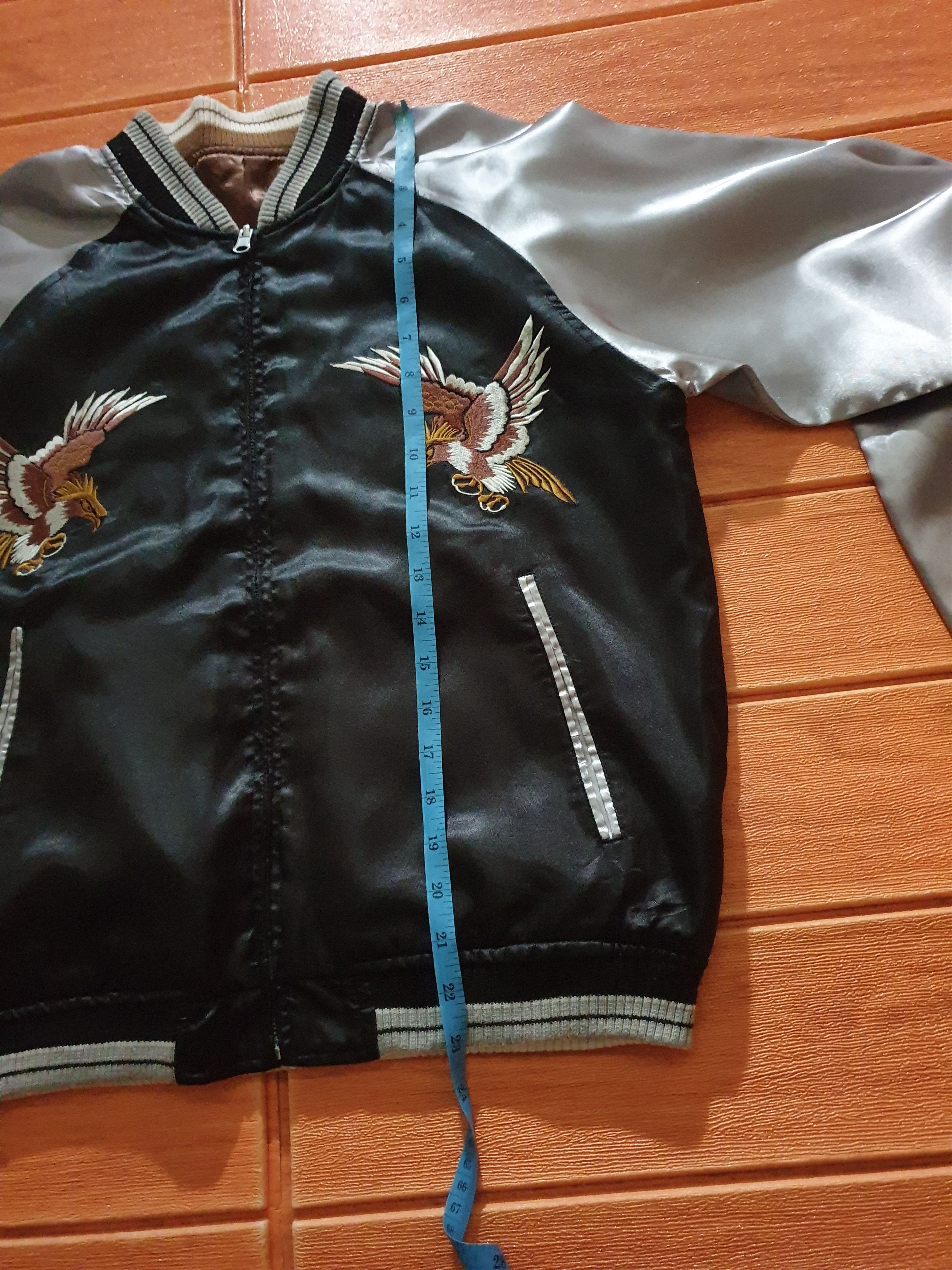 Japanese Brand 💥Skull n bird Embroidery reversible Yakuza Sukajan Jacket Size US M / EU 48-50 / 2 - 8 Thumbnail