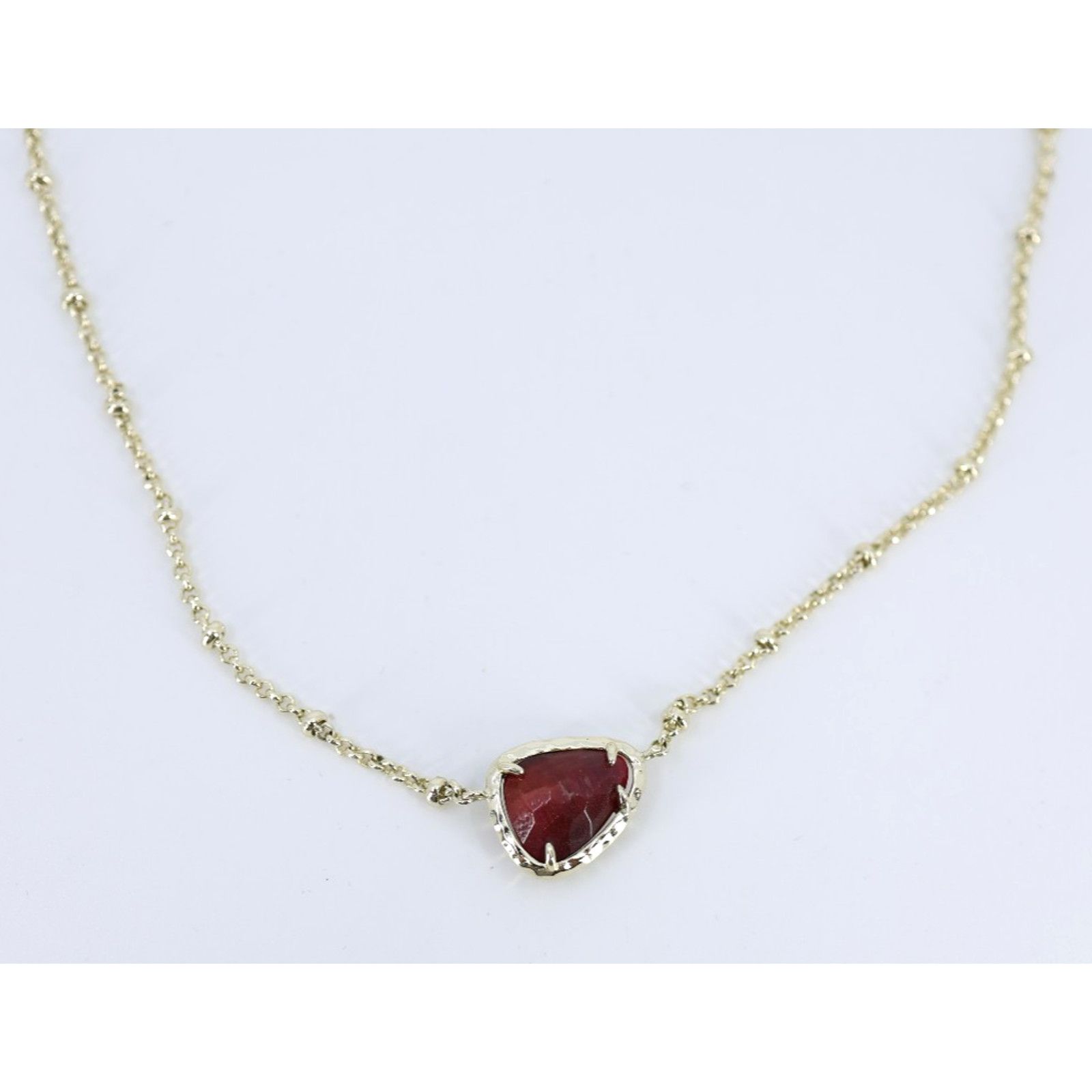 Kendra Scott KENDRA SCOTT Adjustable Necklace Gold Tone Red Stone Pendant Size ONE SIZE - 5 Thumbnail