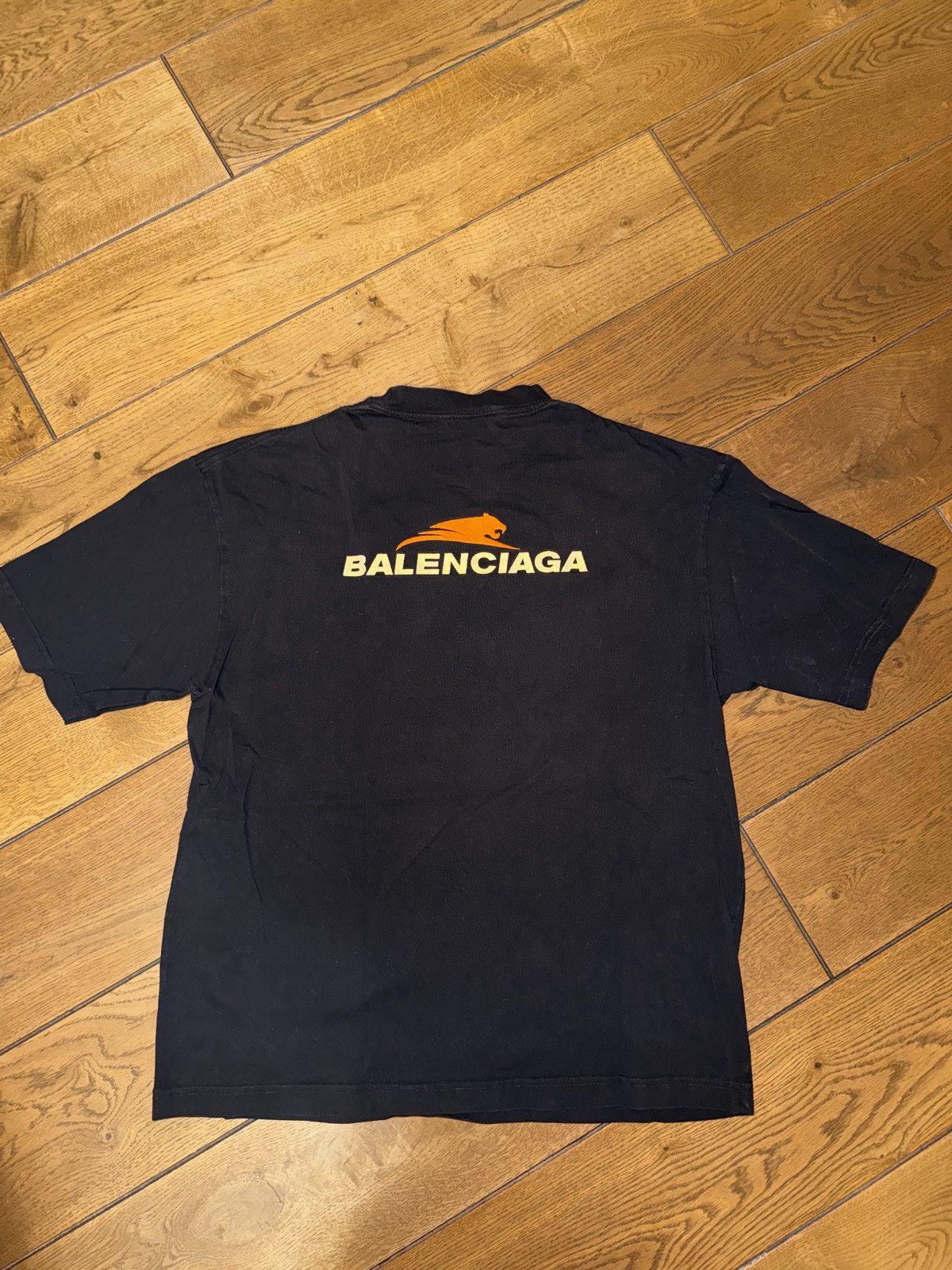 Balenciaga Balenciaga Panther Logo Medium Fit Tee Black/Orange Size US M / EU 48-50 / 2 - 1 Thumbnail