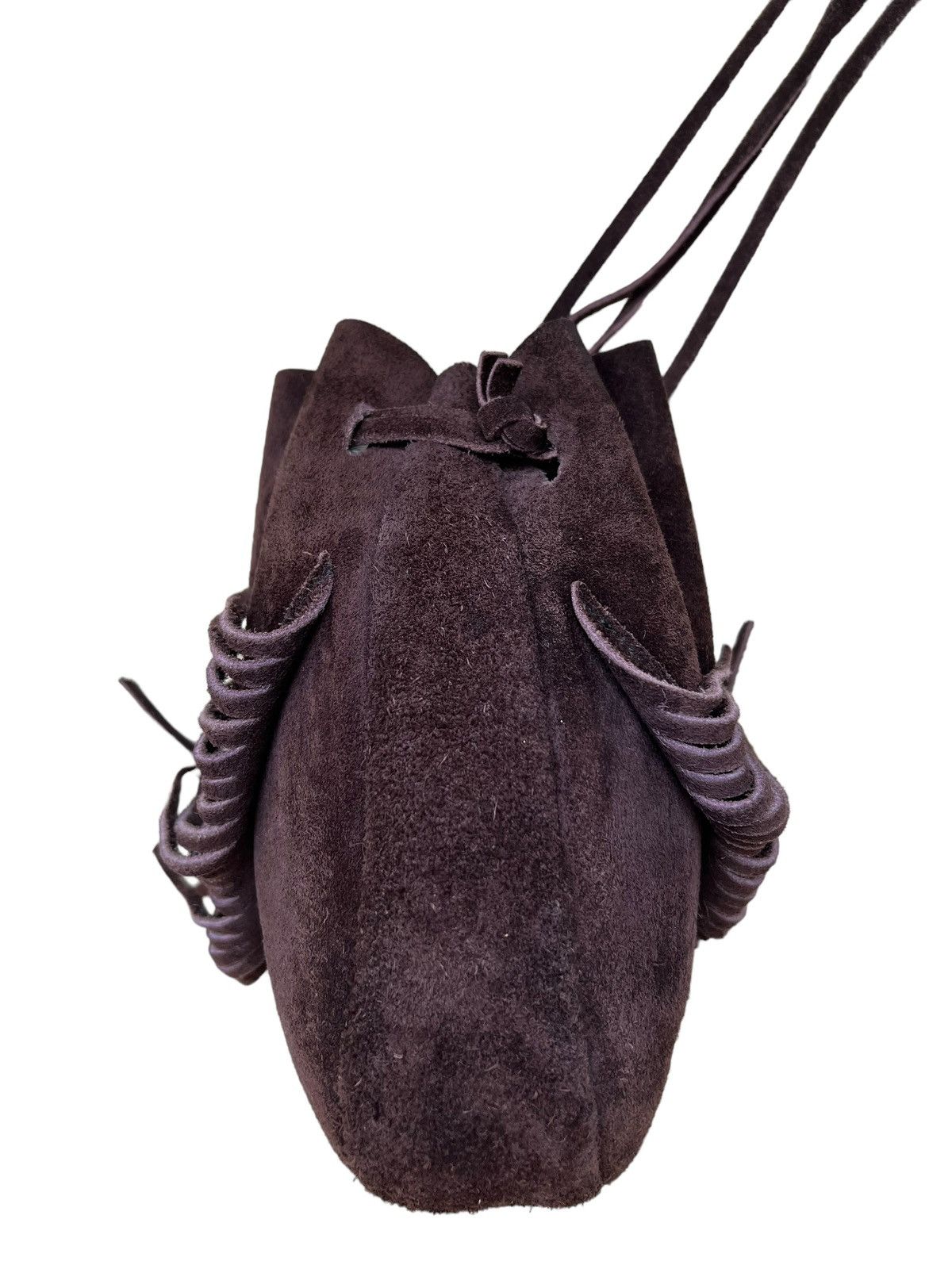 Leather Vintage Unknown Japan Brown Suede Leather Mini Fringe Bag Size ONE SIZE - 14 Thumbnail