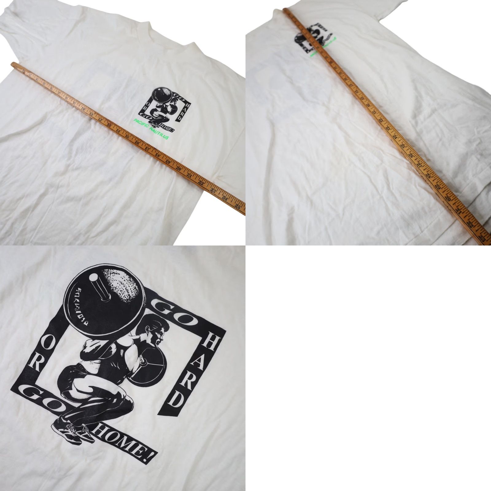 Vintage VINTAGE 90s Go Hard or Go Home Graphic Body Building T Shirt Mens 2XL White Size US XXL / EU 58 / 5 - 8 Thumbnail